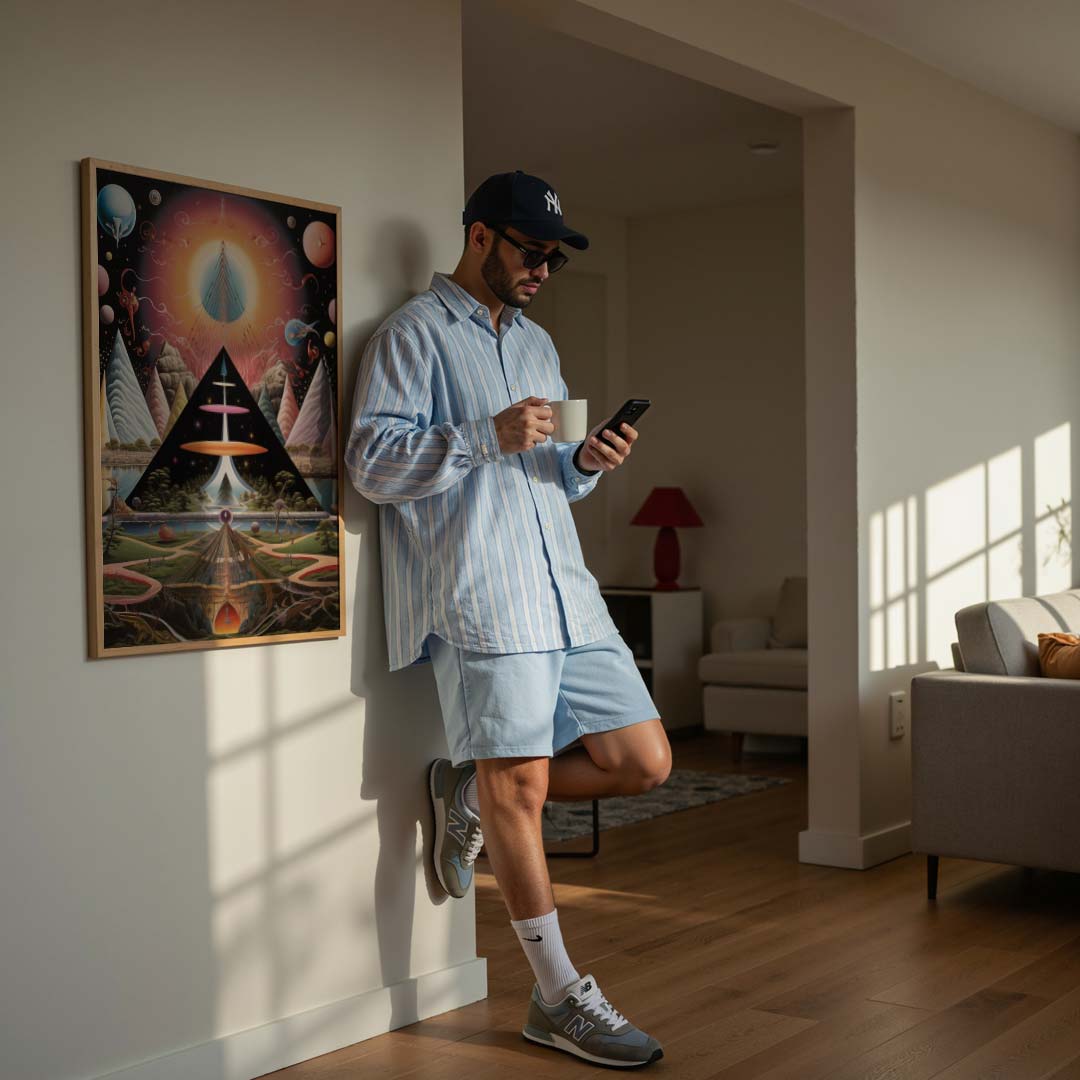 Dromerige Kosmische Landschap Poster-WallArtistic