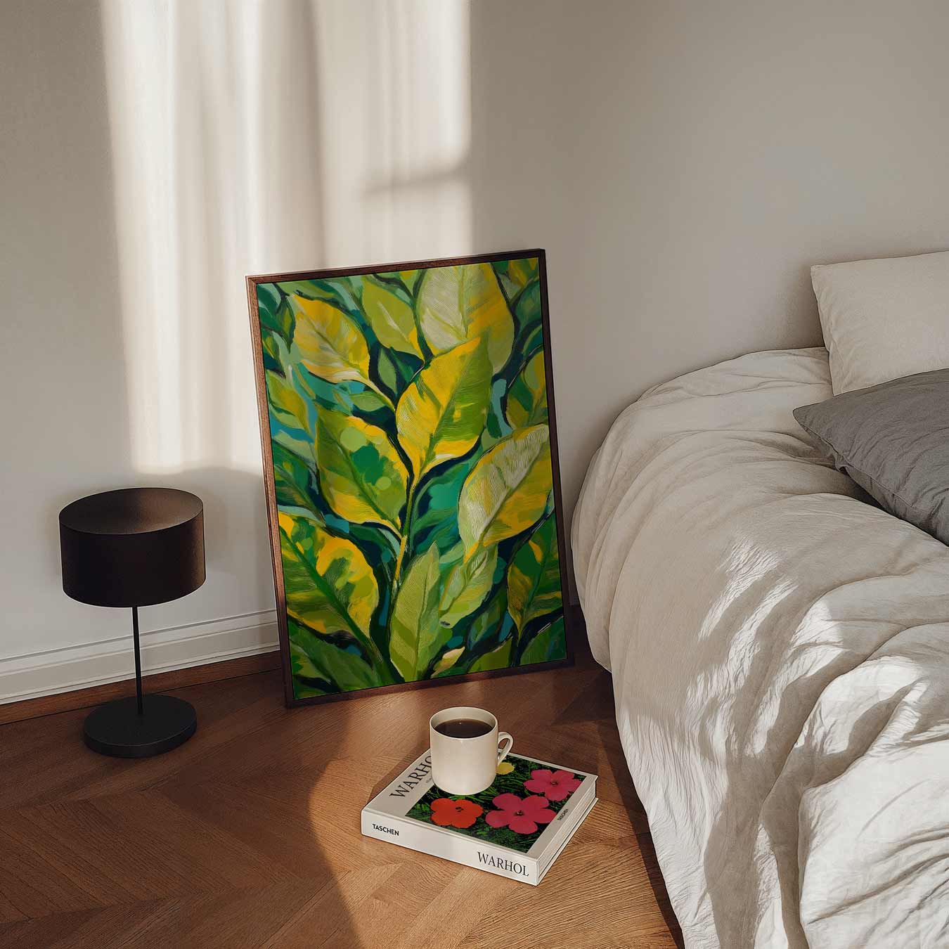 Groene Blaadjes Kunstposter