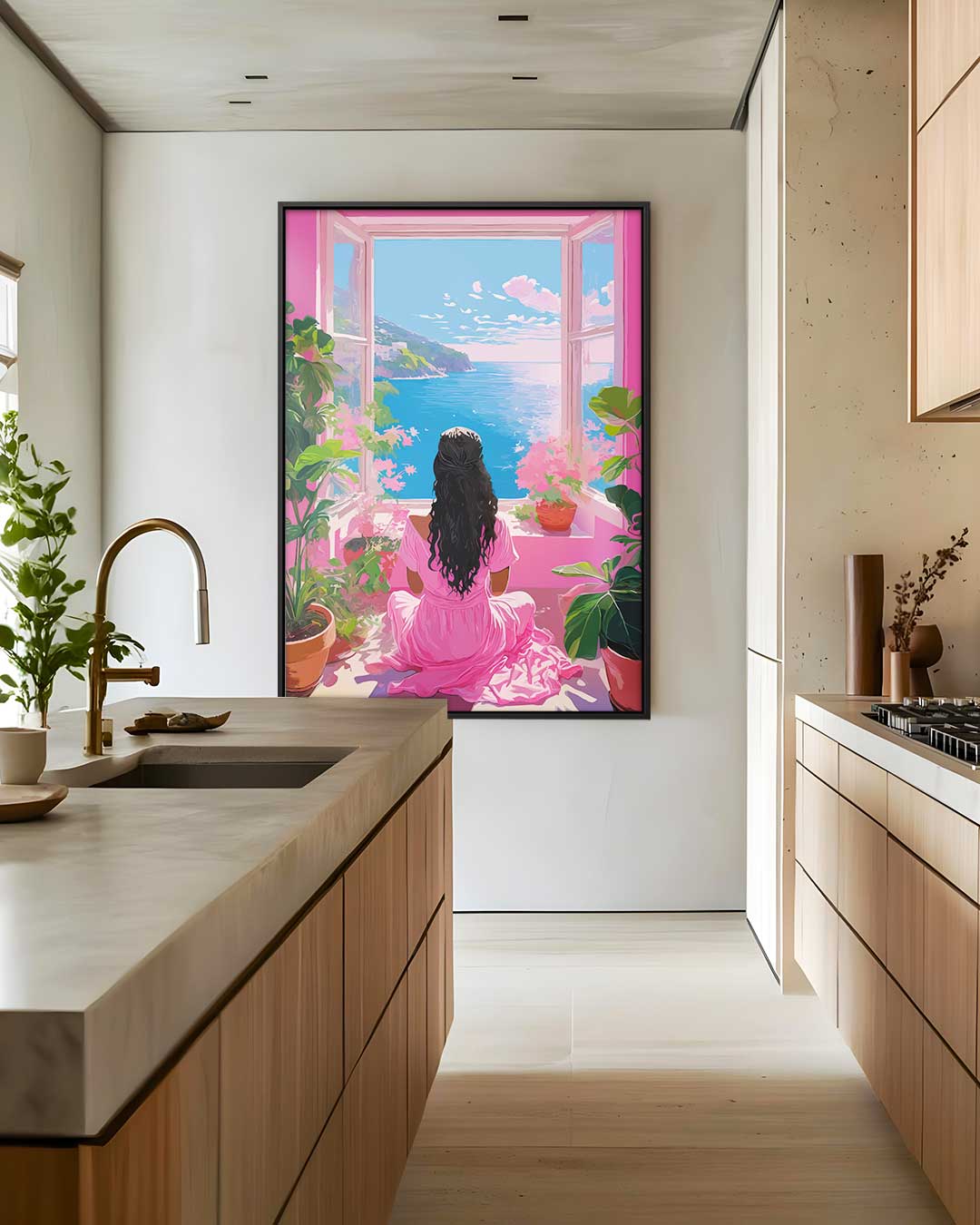 Dagdromen bij de Zee Kunstwerk-canvas-dibond-plexiglas-wanddecoratie-WallArtistic