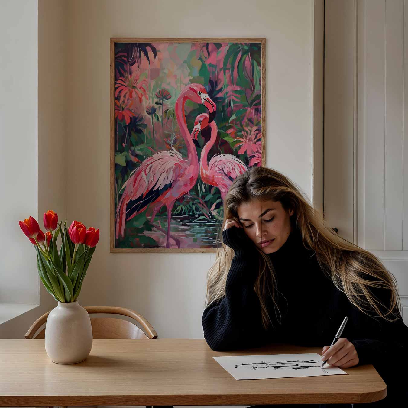Flamingo Liefde in de Jungle Poster
