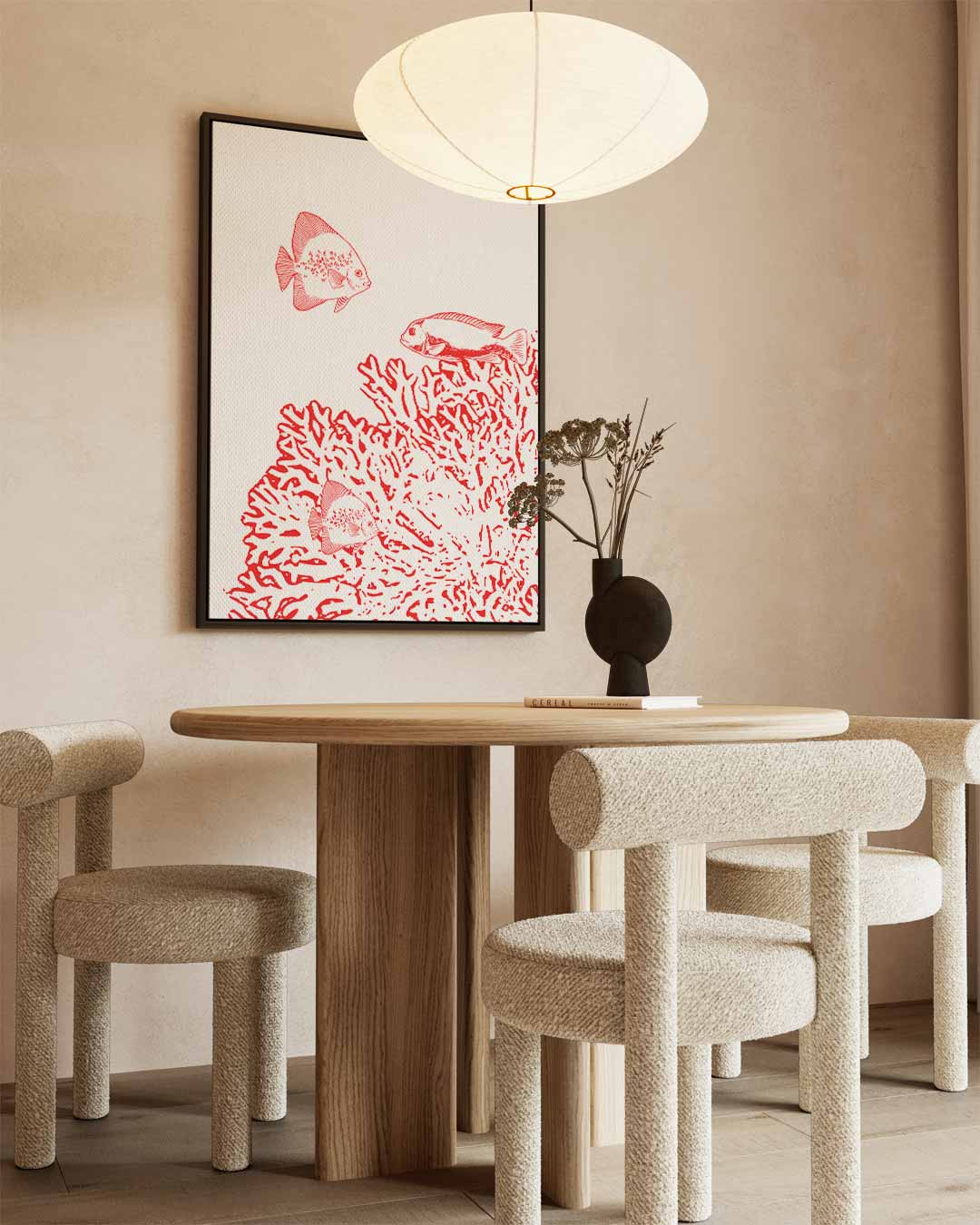 Onderwateravontuur in Rood Kunstwerk-canvas-dibond-plexiglas-wanddecoratie-WallArtistic