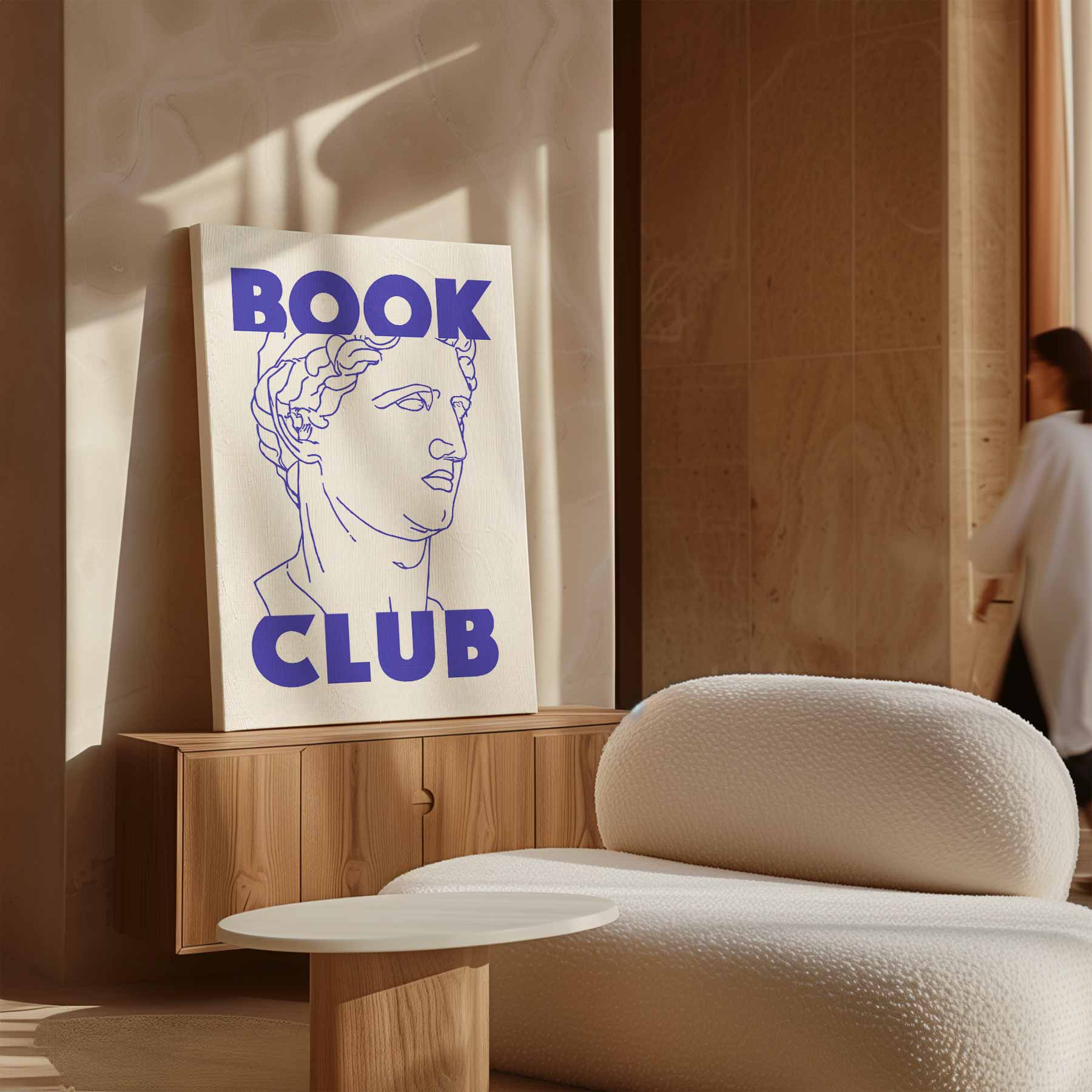 Boekclub Klassieke Buste Kunstwerk-canvas-dibond-plexiglas-wanddecoratie-WallArtistic