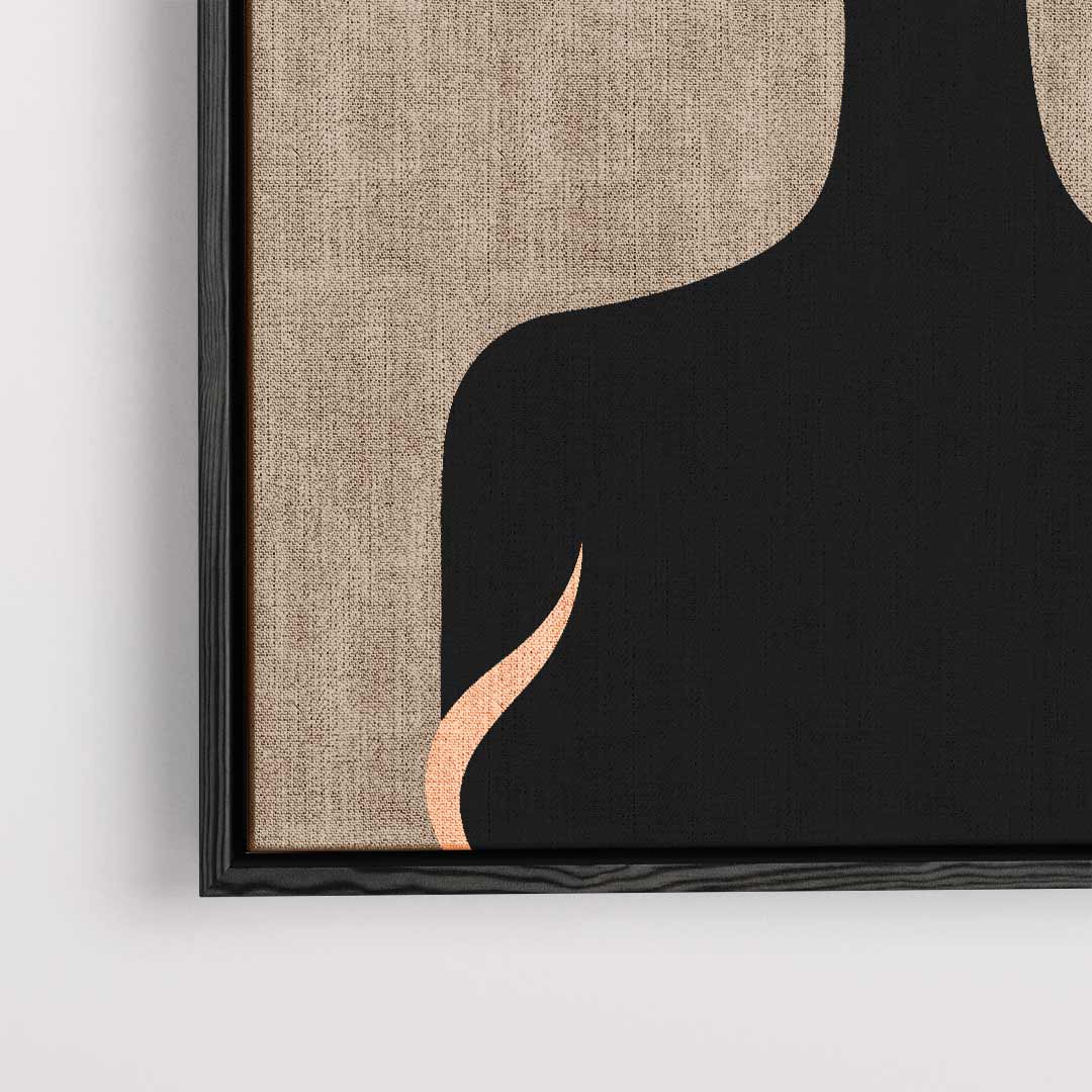 Elegante Silhouetportret Kunstwerk-canvas-dibond-plexiglas-wanddecoratie-WallArtistic
