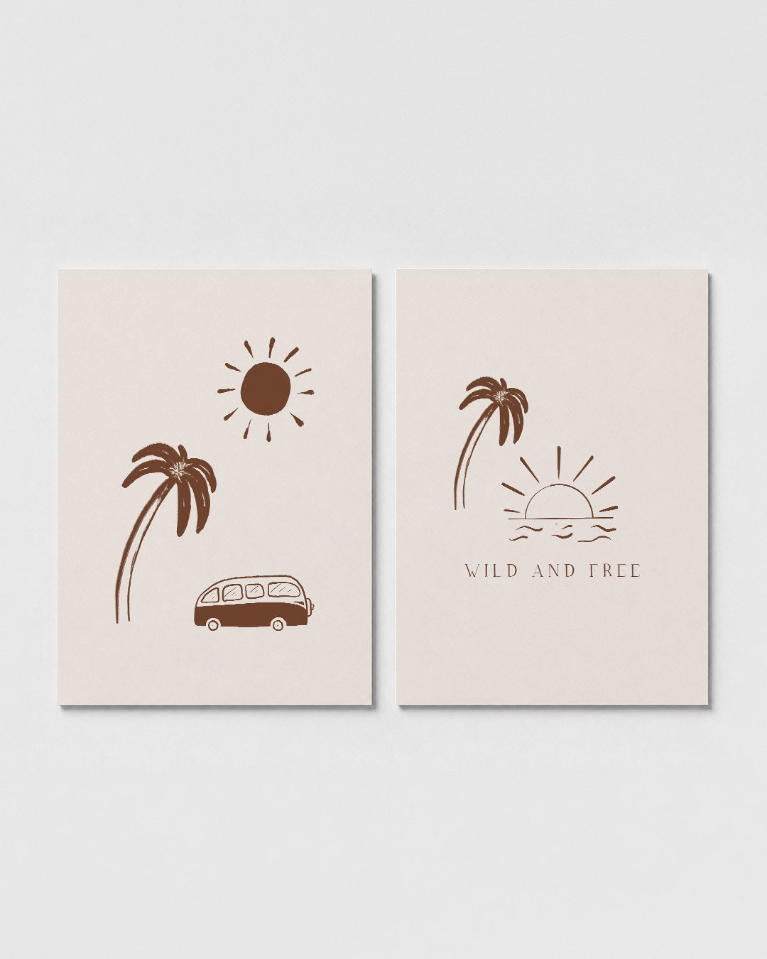 Zon en palmen Posterset