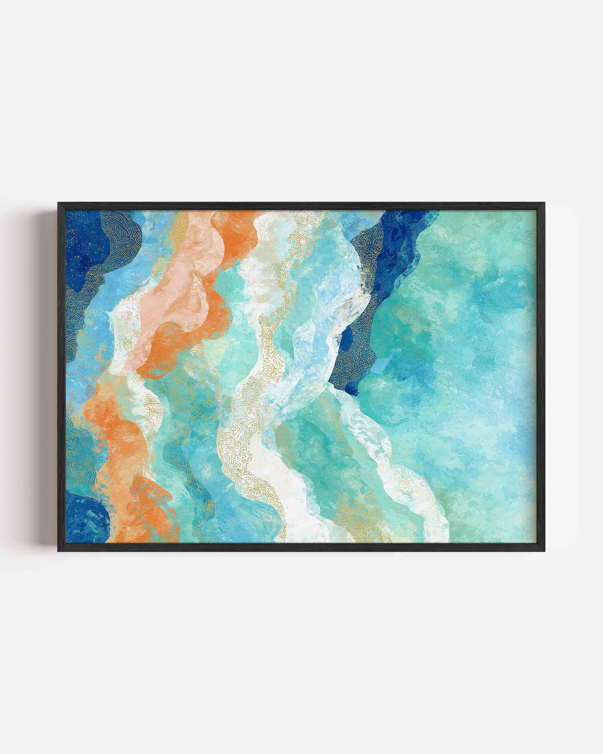 Golvende lijnen en kleuren Poster