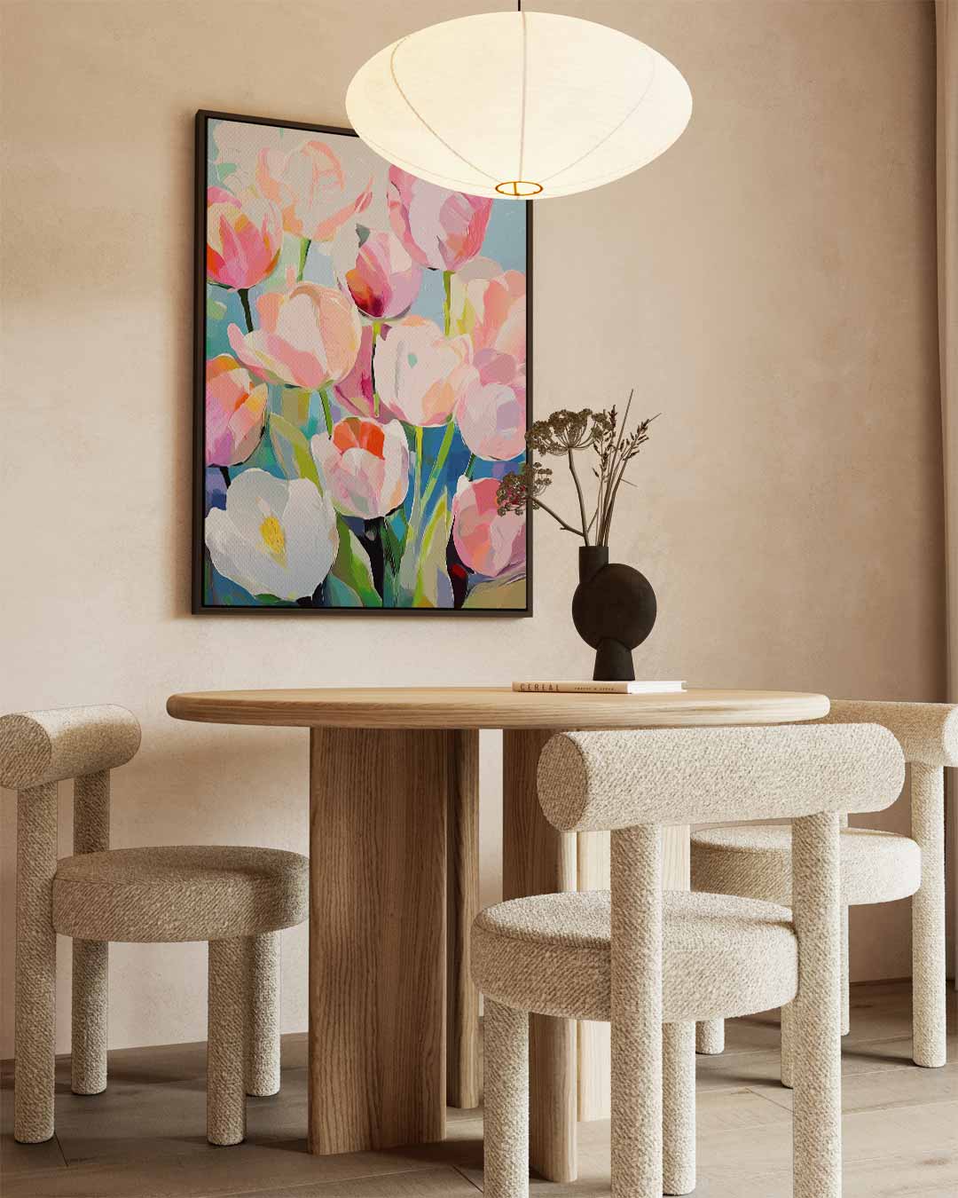 Kleurrijke Lente Tulpen Kunstwerk-canvas-dibond-plexiglas-wanddecoratie-WallArtistic