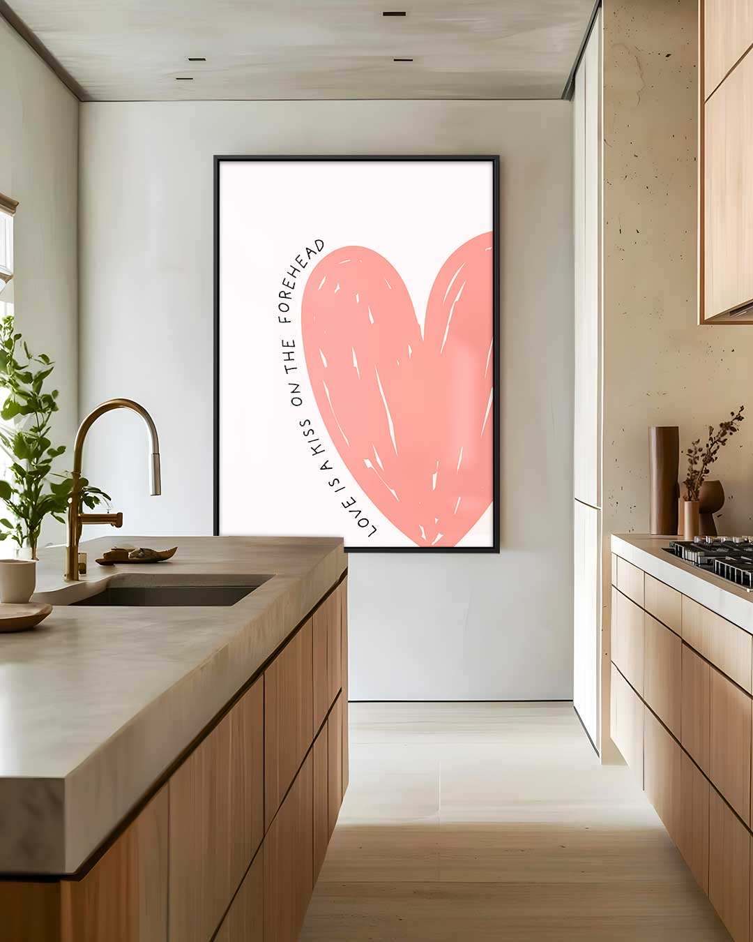 Voorhoofd Kus Liefde Kunst Kunstwerk-canvas-dibond-plexiglas-wanddecoratie-WallArtistic