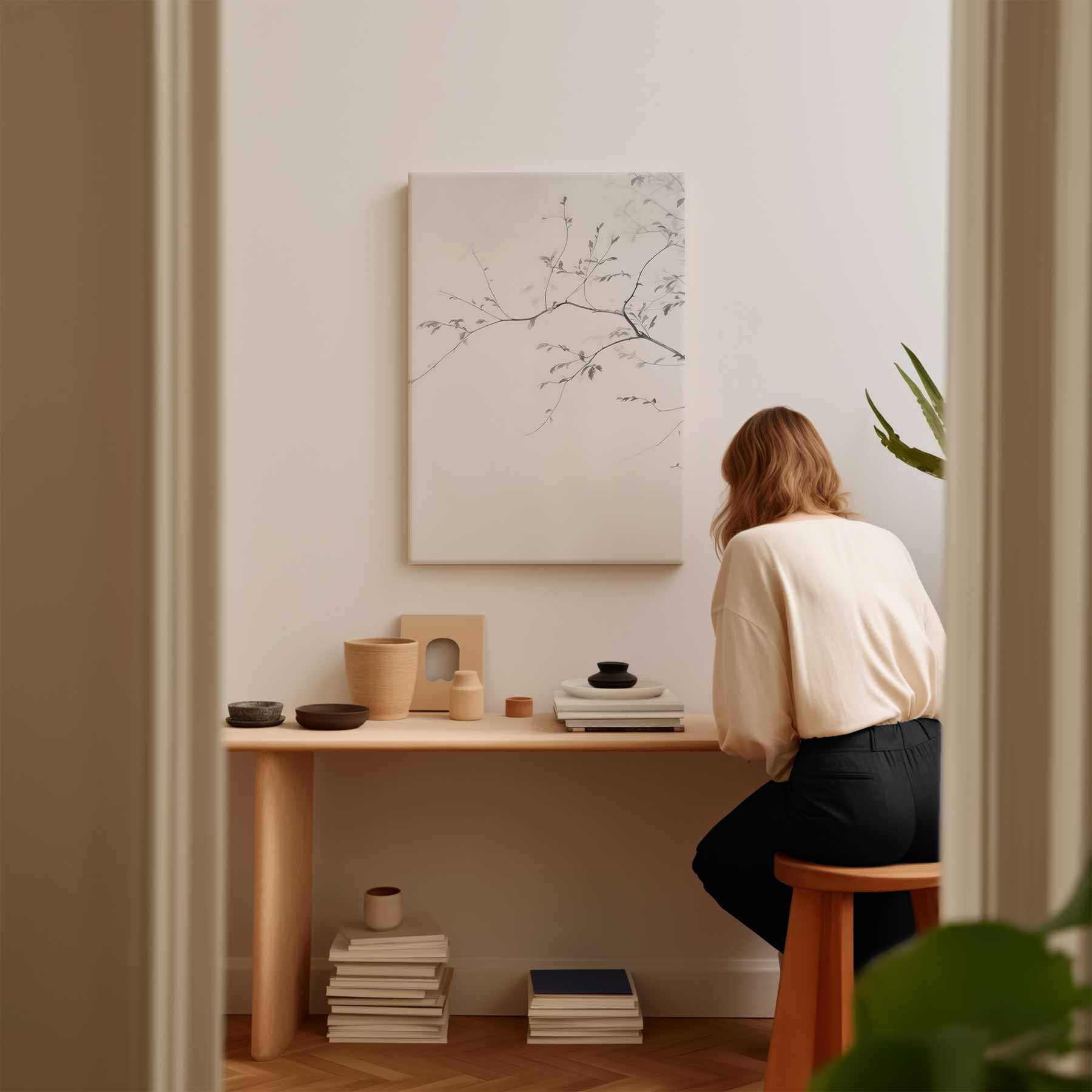Minimalistische Taktekening Kunstwerk-canvas-dibond-plexiglas-wanddecoratie-WallArtistic