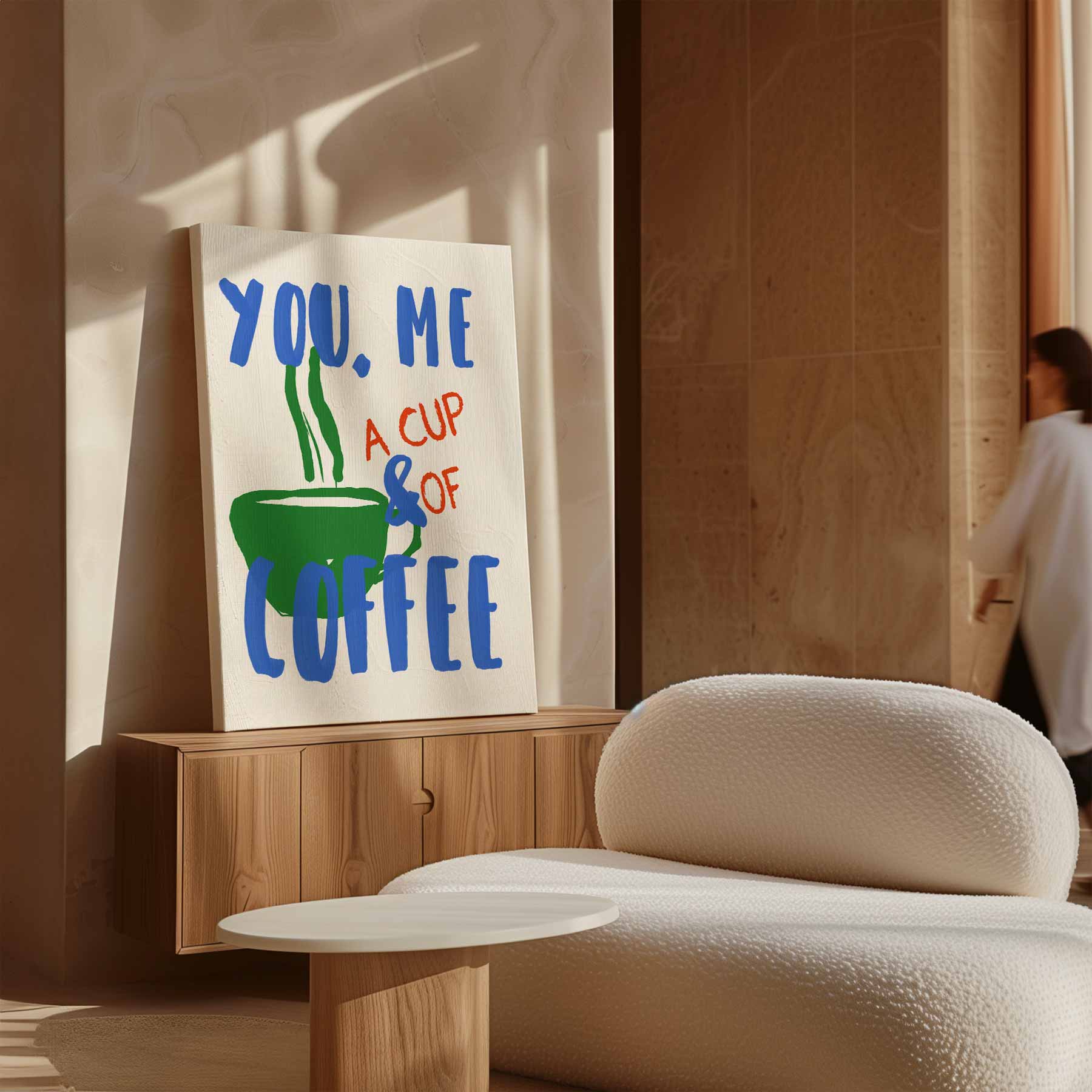 Koffieliefde Moment Kunstwerk-canvas-dibond-plexiglas-wanddecoratie-WallArtistic