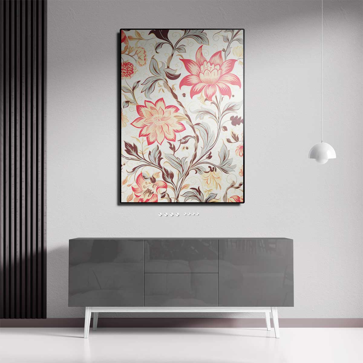 Vrolijk Bloemenpatroon Kunstwerk-canvas-dibond-plexiglas-wanddecoratie-WallArtistic