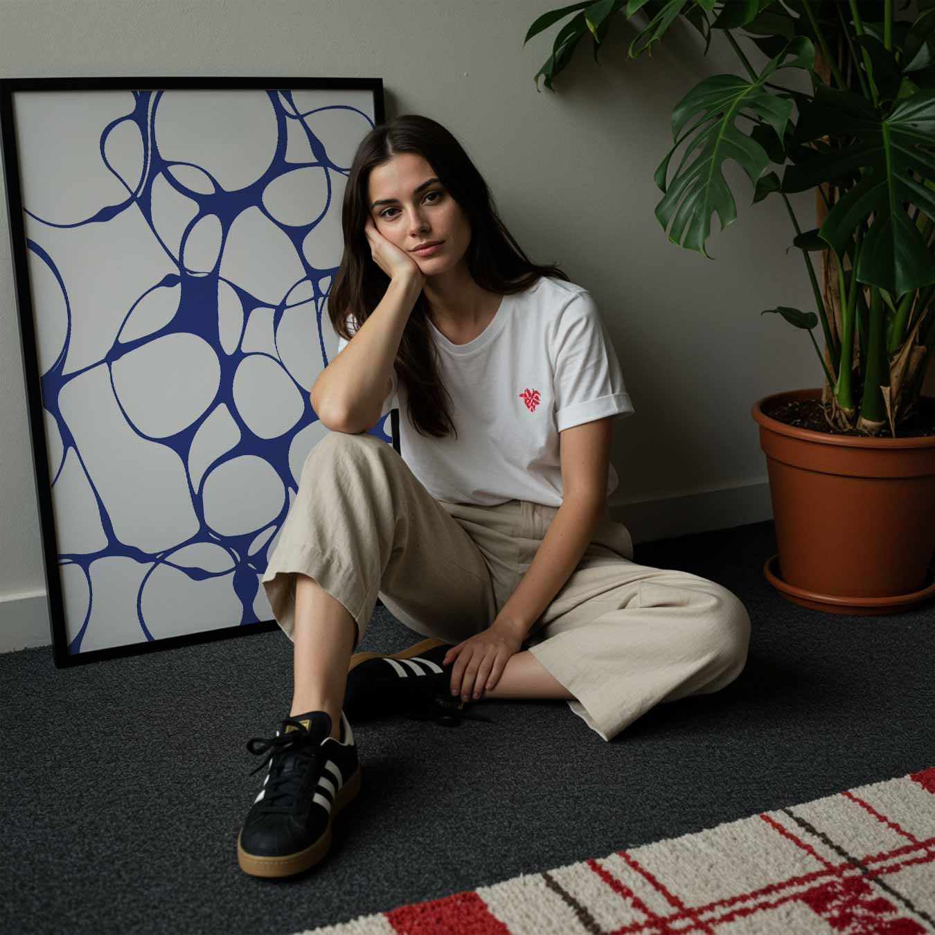 Abstracte Blauwe Elegantie Poster-WallArtistic