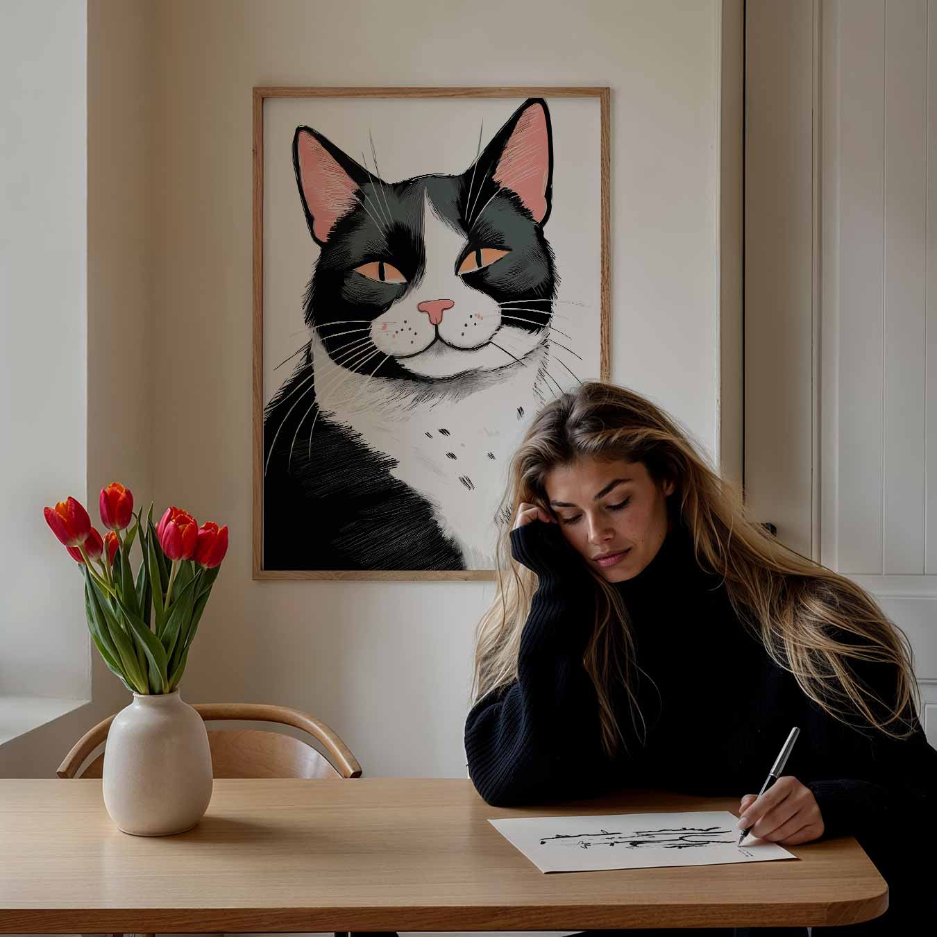 Stijlvolle Kattenkunst Poster-WallArtistic