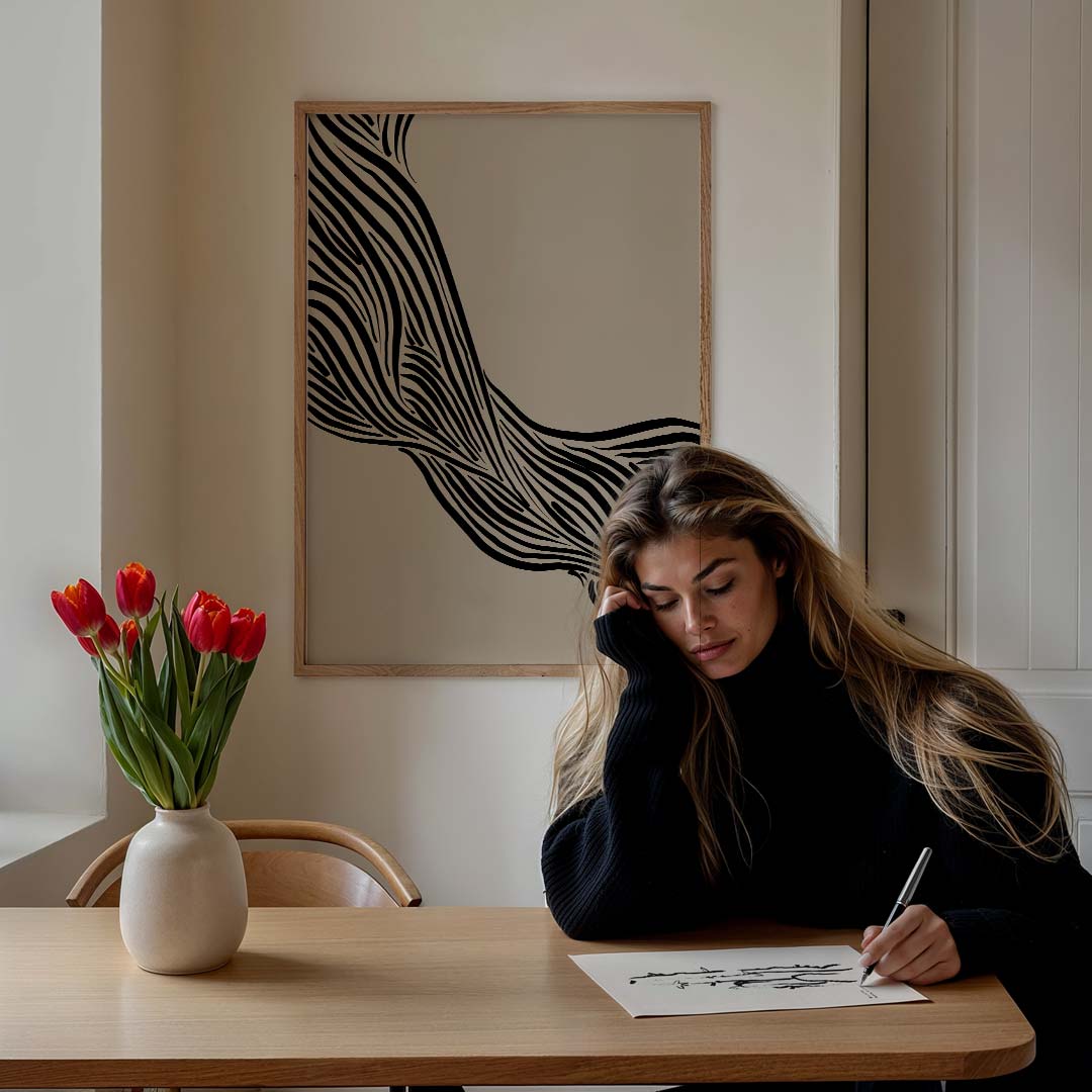 Stijlvolle Natuurlijke Strepen Poster-WallArtistic