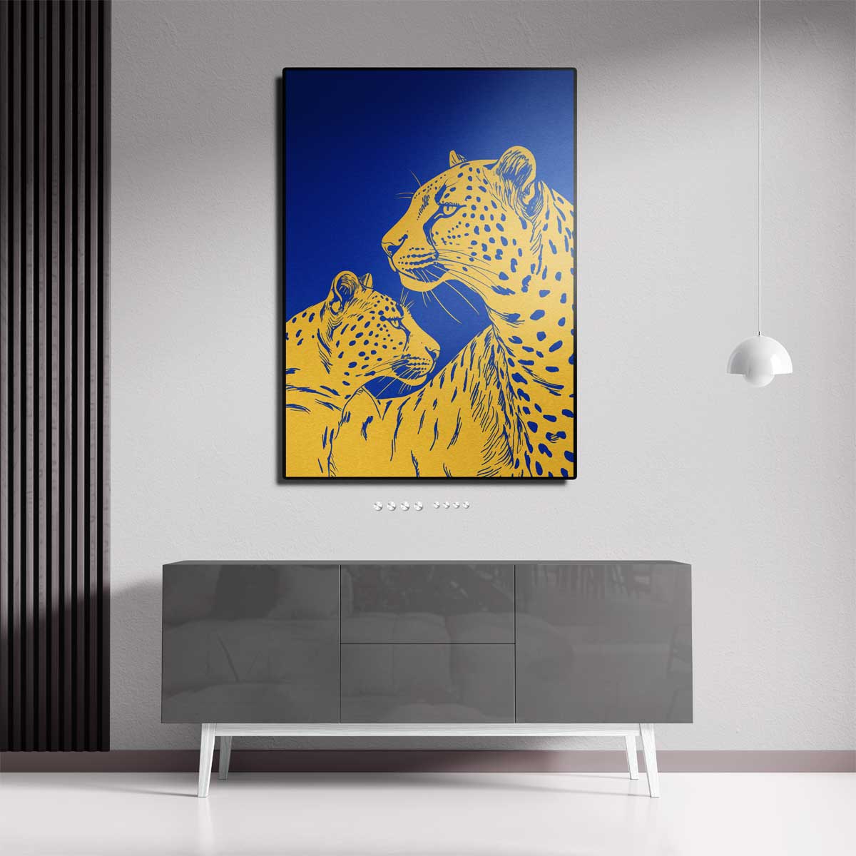 Twee Leoparden in Harmonie Kunstwerk-canvas-dibond-plexiglas-wanddecoratie-WallArtistic