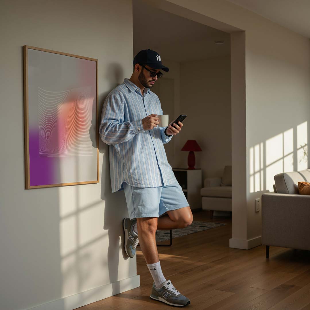 Abstracte Golvende Lijnen Poster-WallArtistic