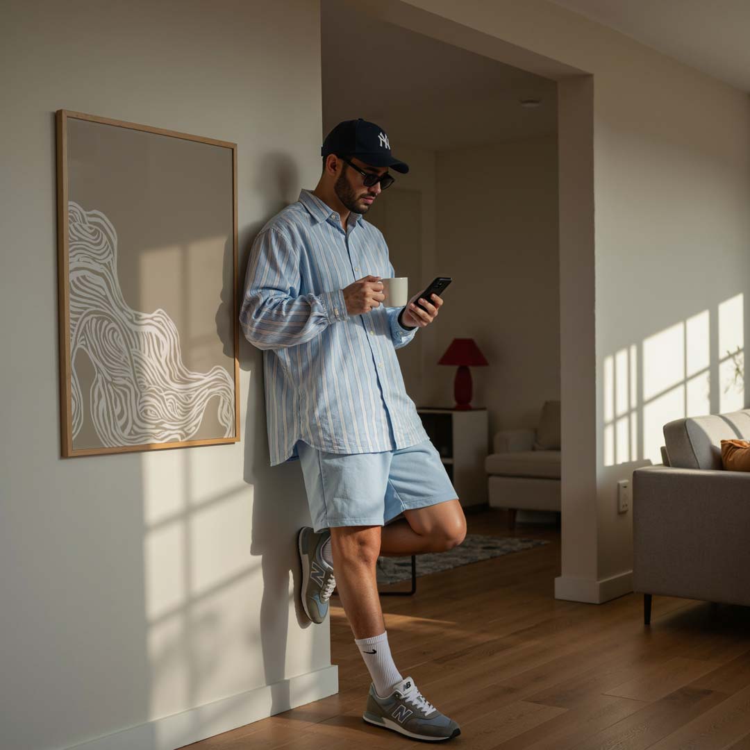 Abstracte Beige Golven Poster-WallArtistic