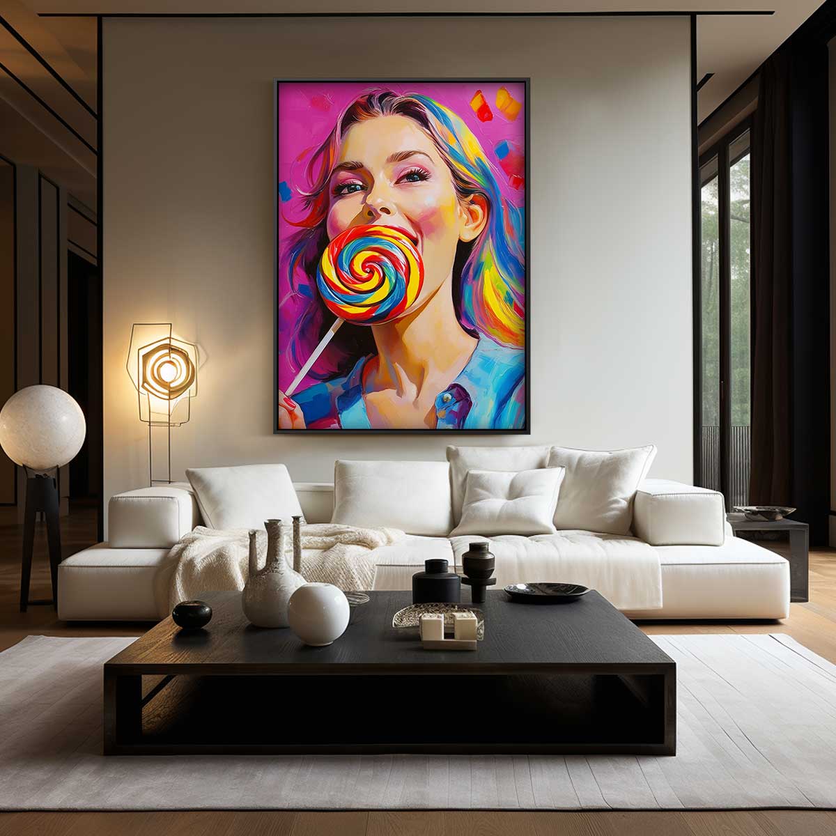 Kleurrijke Lolly Liefde Kunstwerk-canvas-dibond-plexiglas-wanddecoratie-WallArtistic