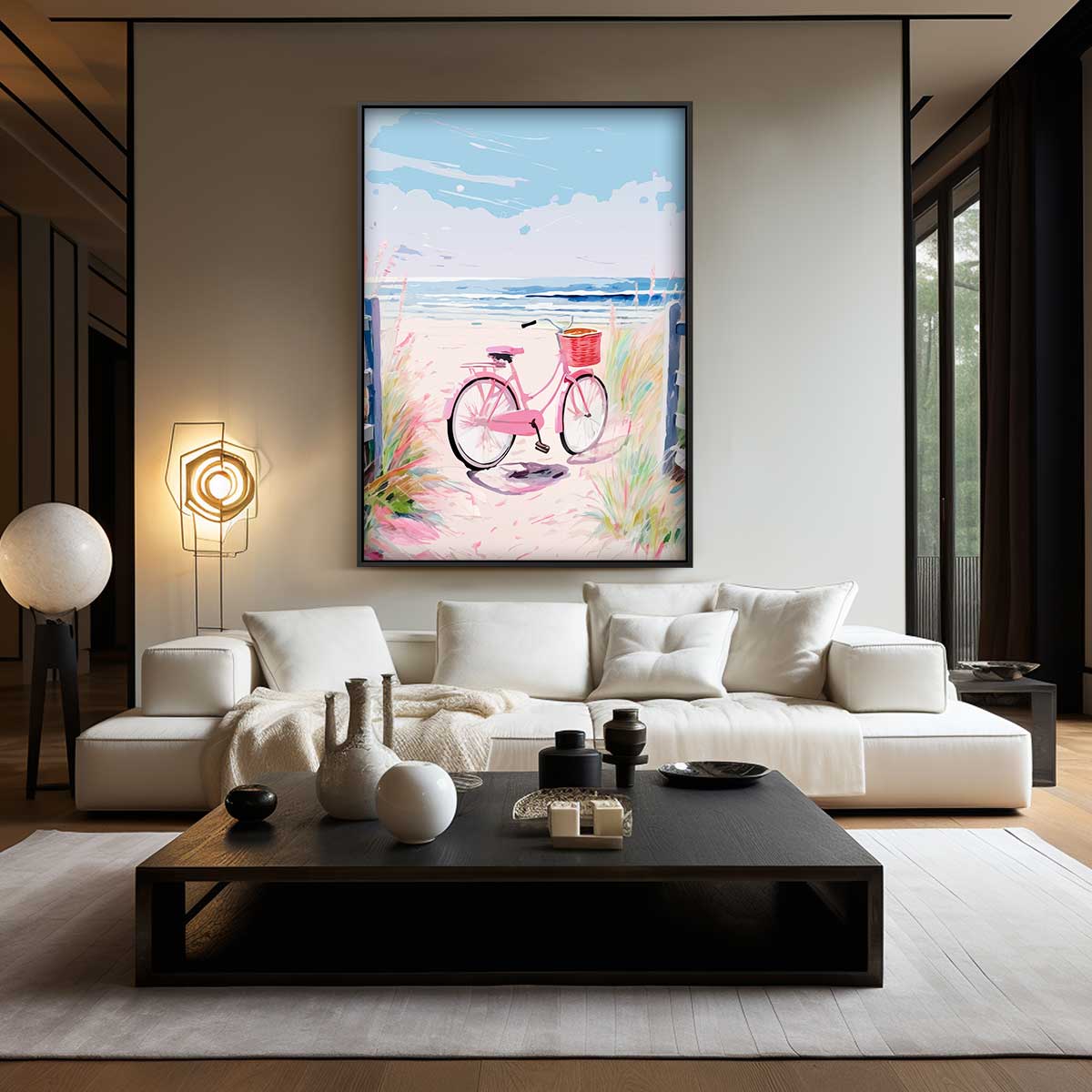 Fietstocht naar het Zeezicht Kunstwerk-canvas-dibond-plexiglas-wanddecoratie-WallArtistic
