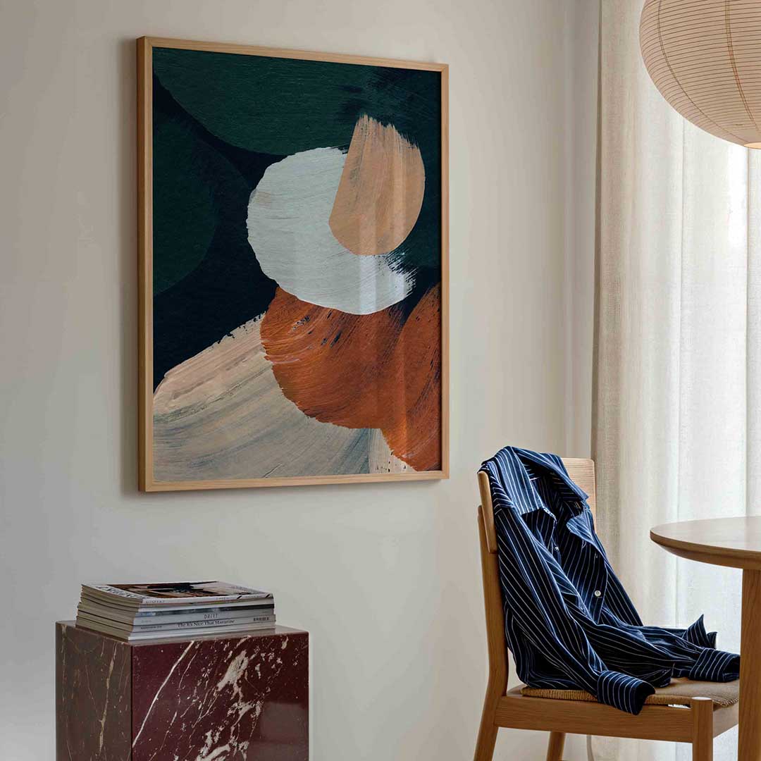 Abstracte penseelstreken Poster