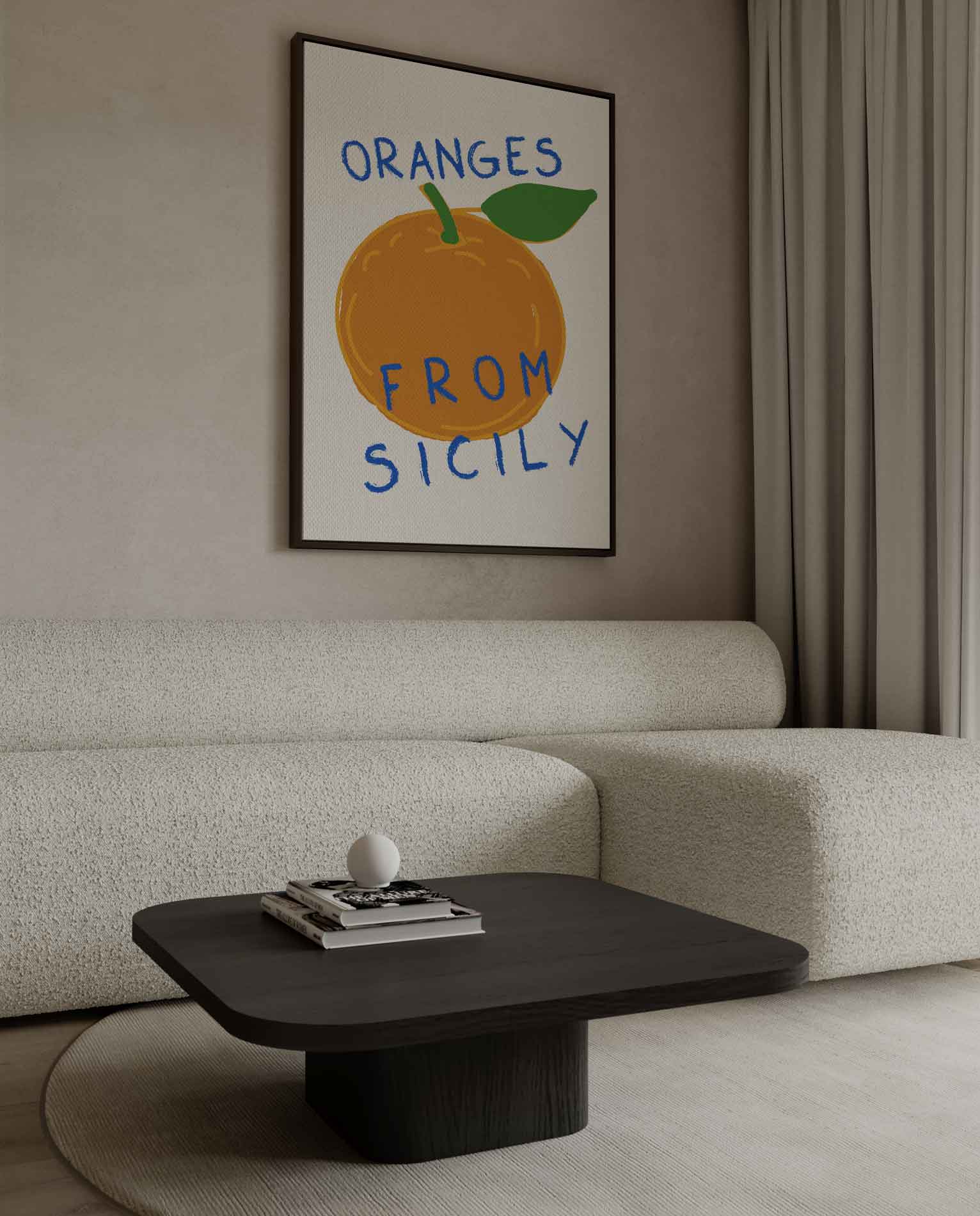 Zonnige Sicilië Sinaasappelprint Kunstwerk-canvas-dibond-plexiglas-wanddecoratie-WallArtistic