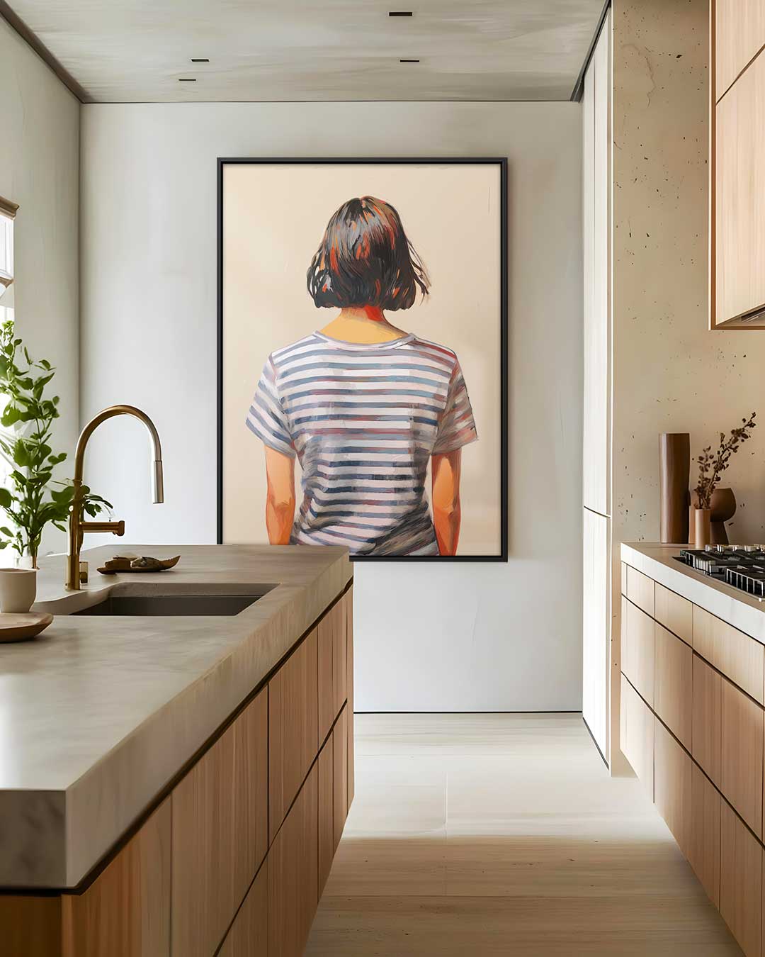 Achtergrondportret van Gestreepte Dromen Kunstwerk-canvas-dibond-plexiglas-wanddecoratie-WallArtistic