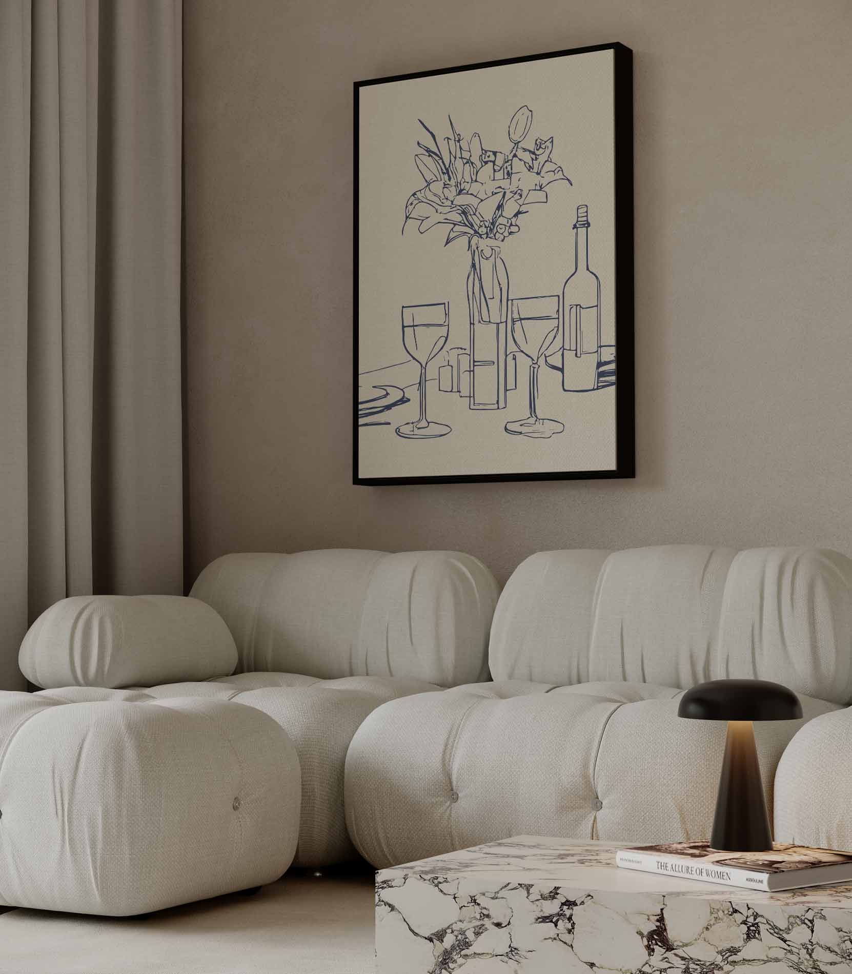 Elegante Tafelscène Kunstwerk-canvas-dibond-plexiglas-wanddecoratie-WallArtistic