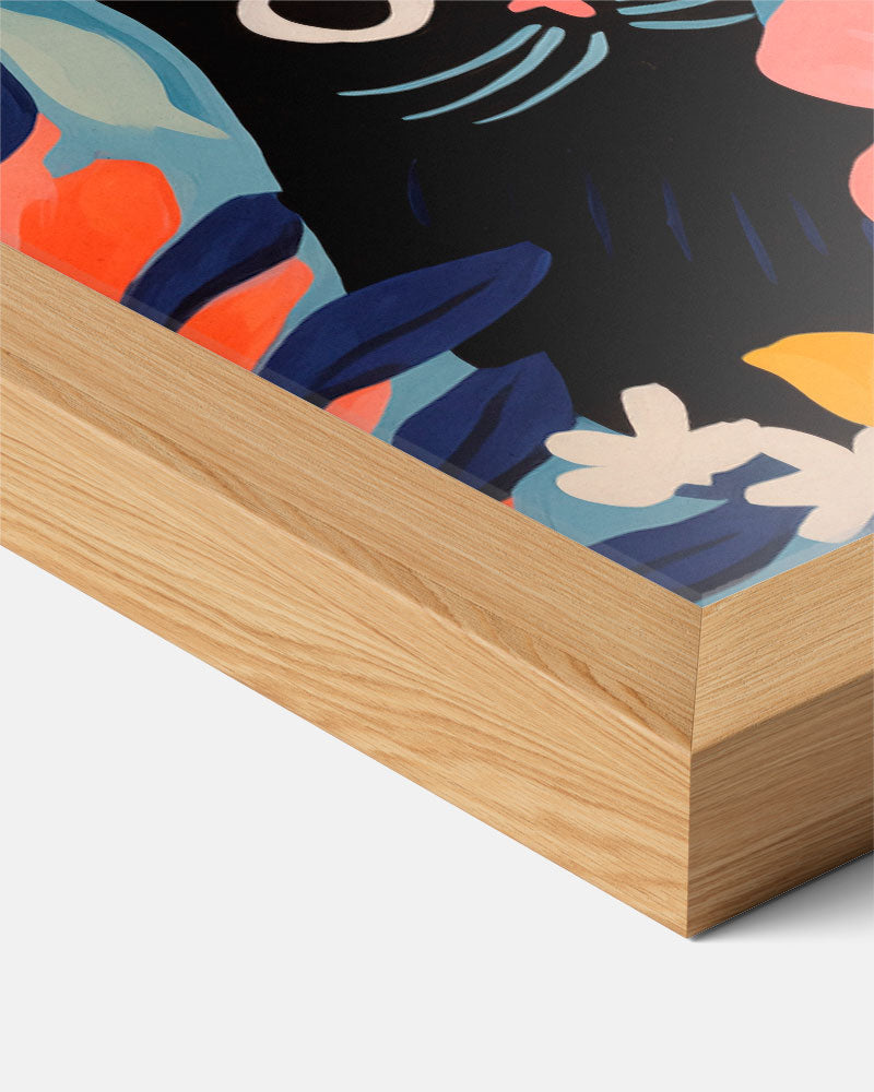 Bloemrijke Droomwereld Kat & Vrouw Poster-WallArtistic