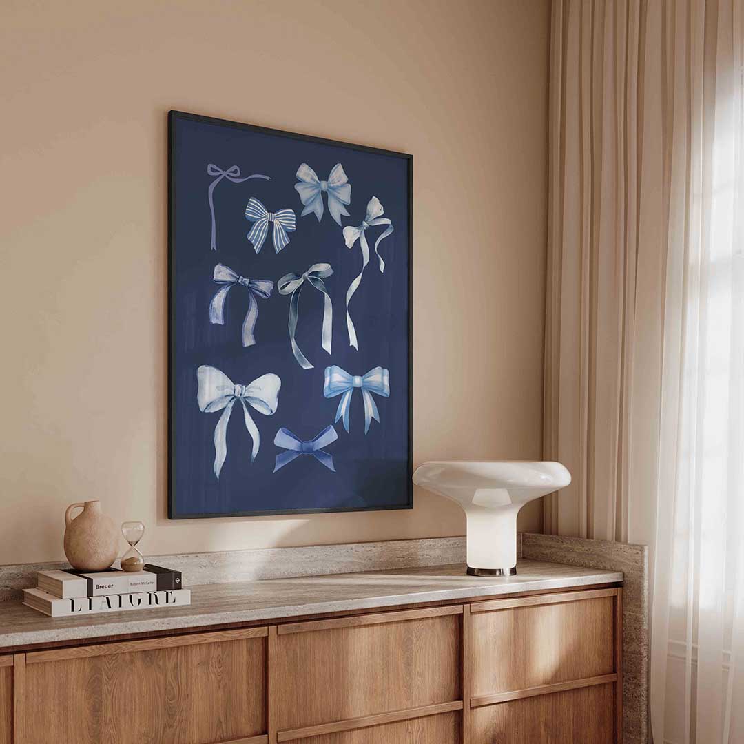 Blauwe strikken Poster
