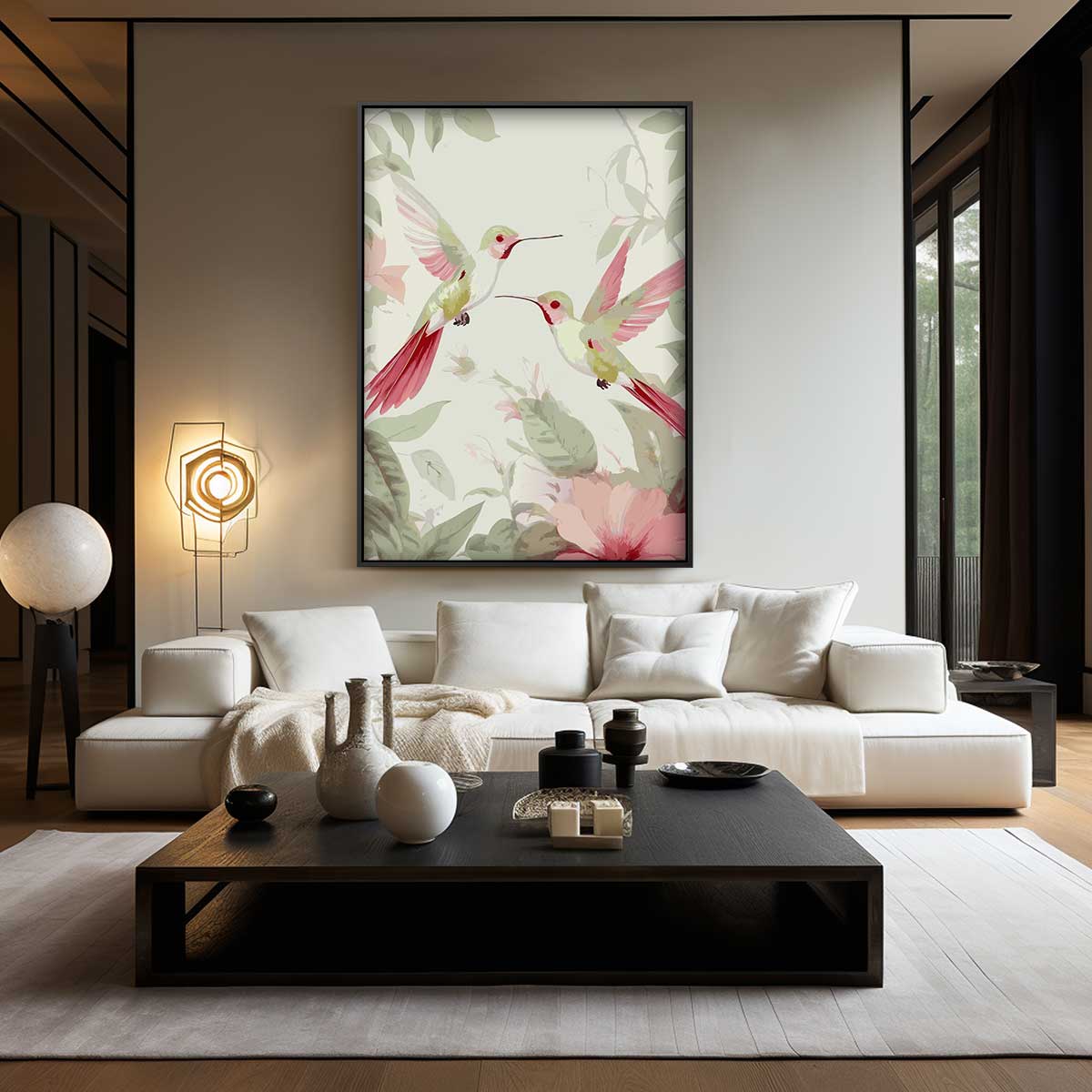 Tropisch Kolibrie Paradijs Kunstwerk-canvas-dibond-plexiglas-wanddecoratie-WallArtistic