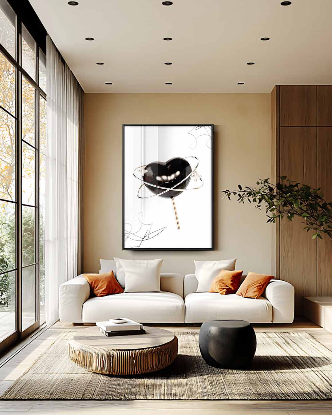 Ruimtelijk Hart Lollyart Kunstwerk-canvas-dibond-plexiglas-wanddecoratie-WallArtistic