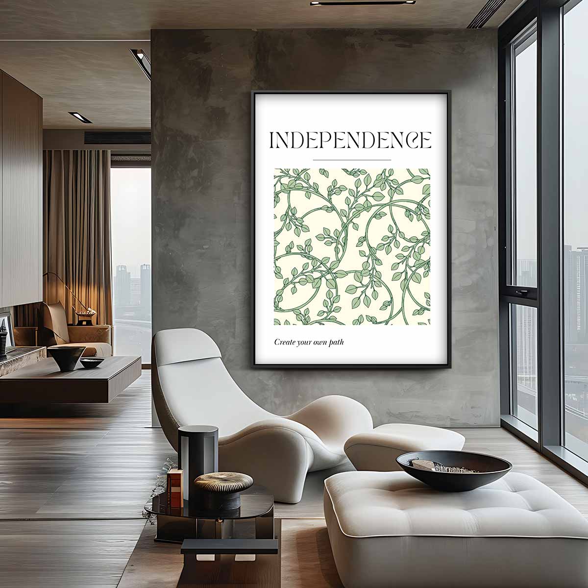 Groene Sjabloon van Onafhankelijkheid Kunstwerk-canvas-dibond-plexiglas-wanddecoratie-WallArtistic