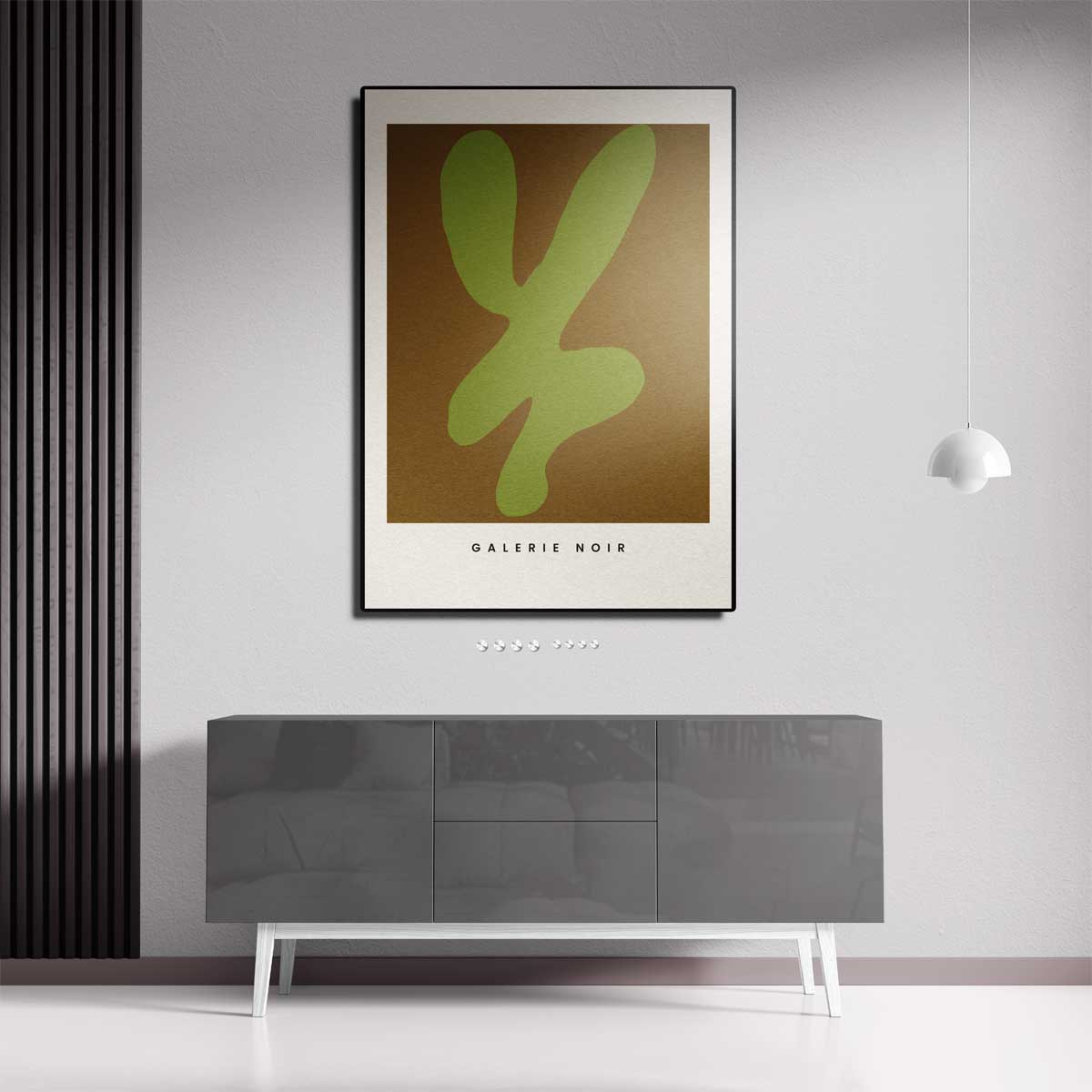 Organische Vormen in Groen Kunstwerk-canvas-dibond-plexiglas-wanddecoratie-WallArtistic