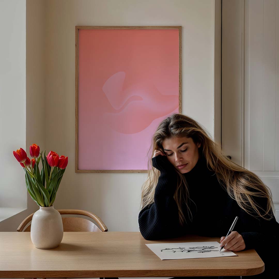 Abstracte Zachte Golven Poster-WallArtistic