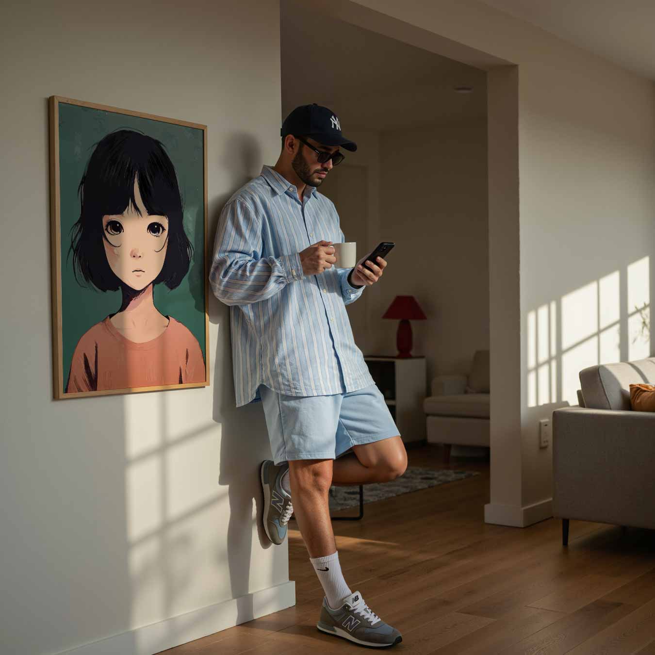 Dromerige Anime Portretposter-WallArtistic