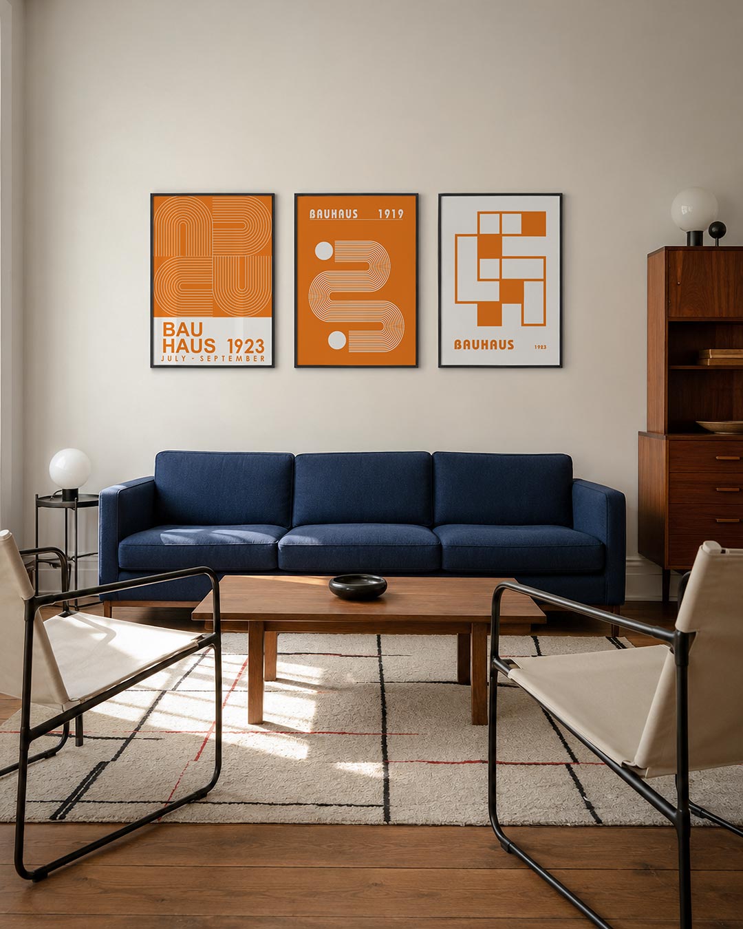 Oranje lijnenspel Posterset