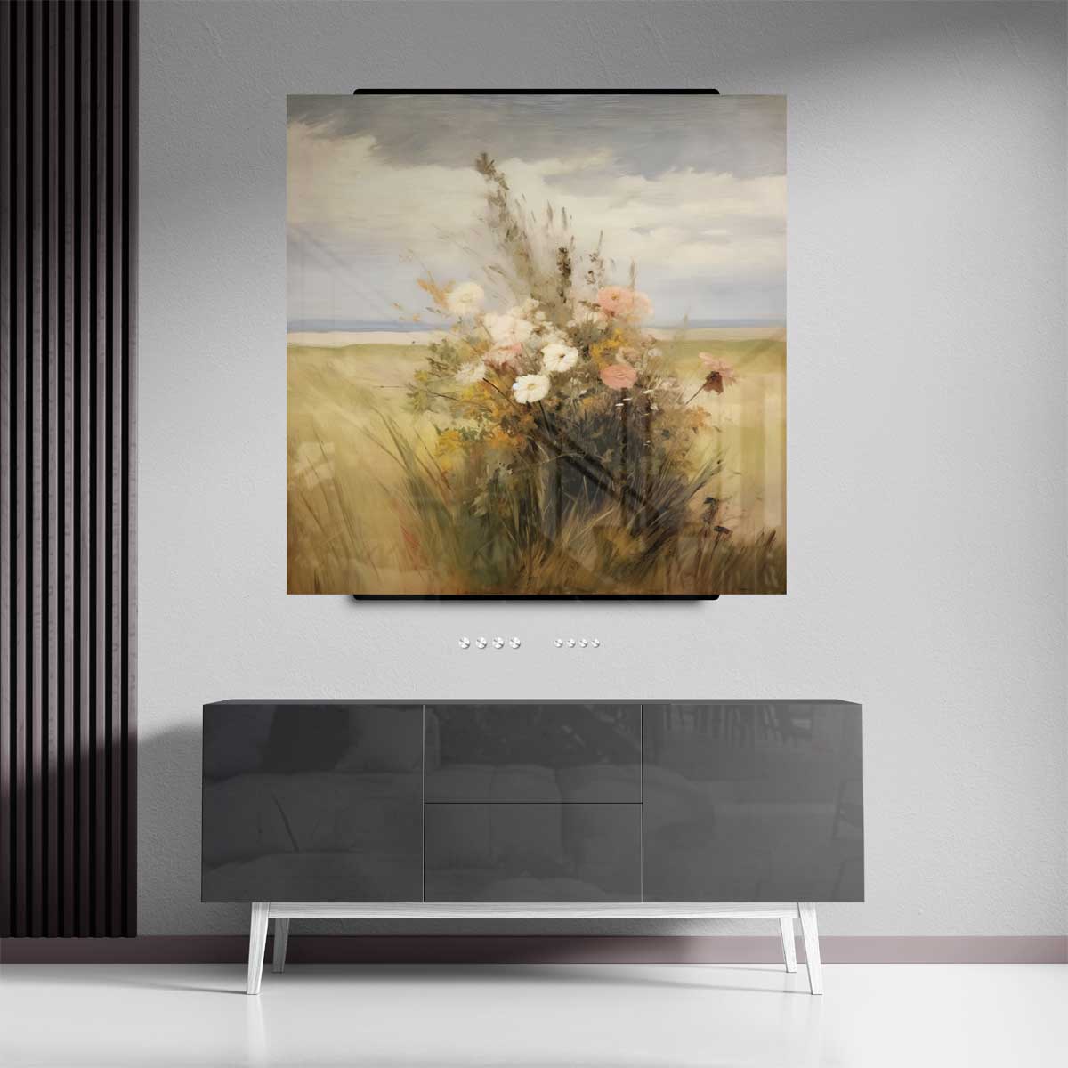 Veldbloemen in de Zomerbries Kunstwerk-canvas-dibond-plexiglas-wanddecoratie-WallArtistic