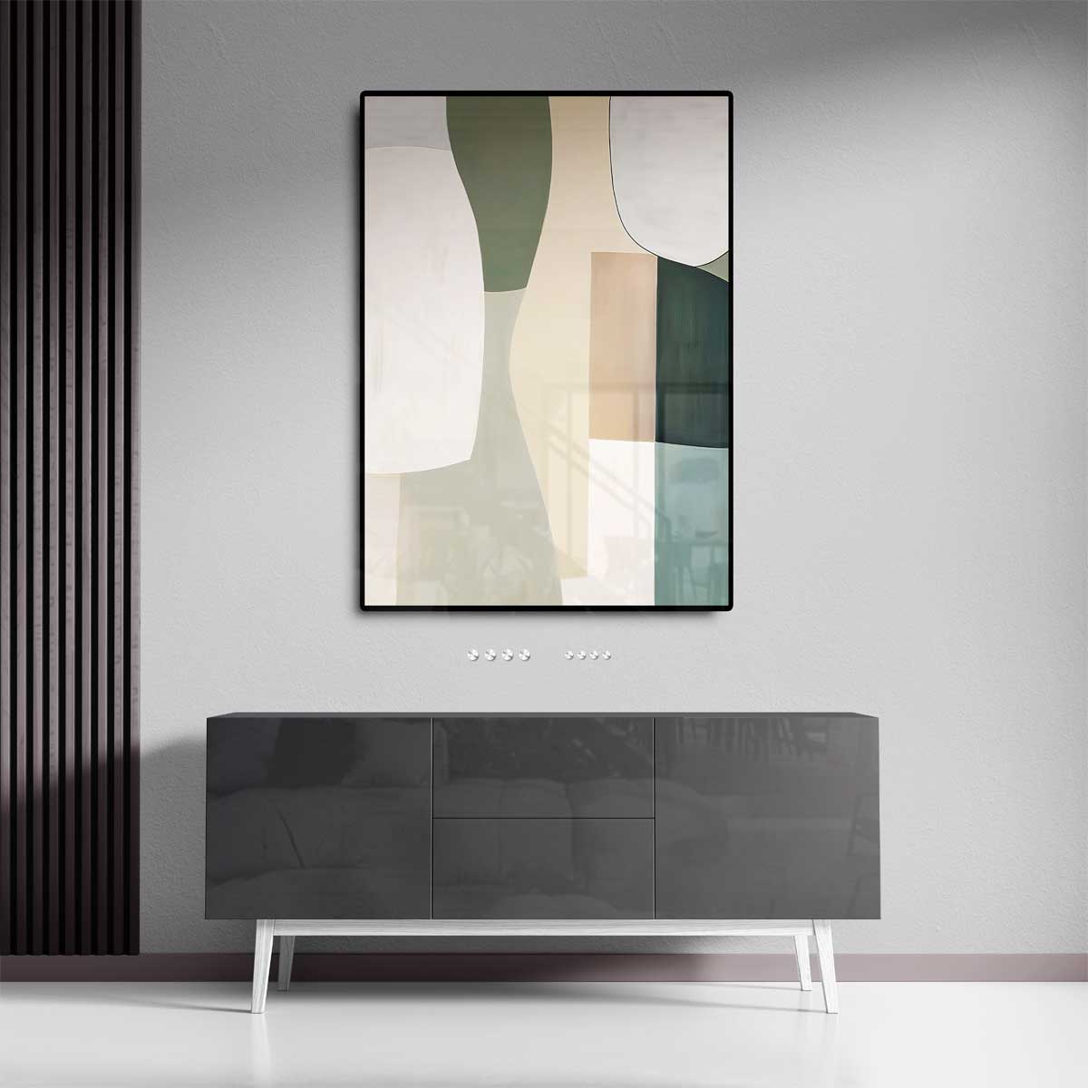 Moderne Abstracte Compositie Kunstwerk-canvas-dibond-plexiglas-wanddecoratie-WallArtistic