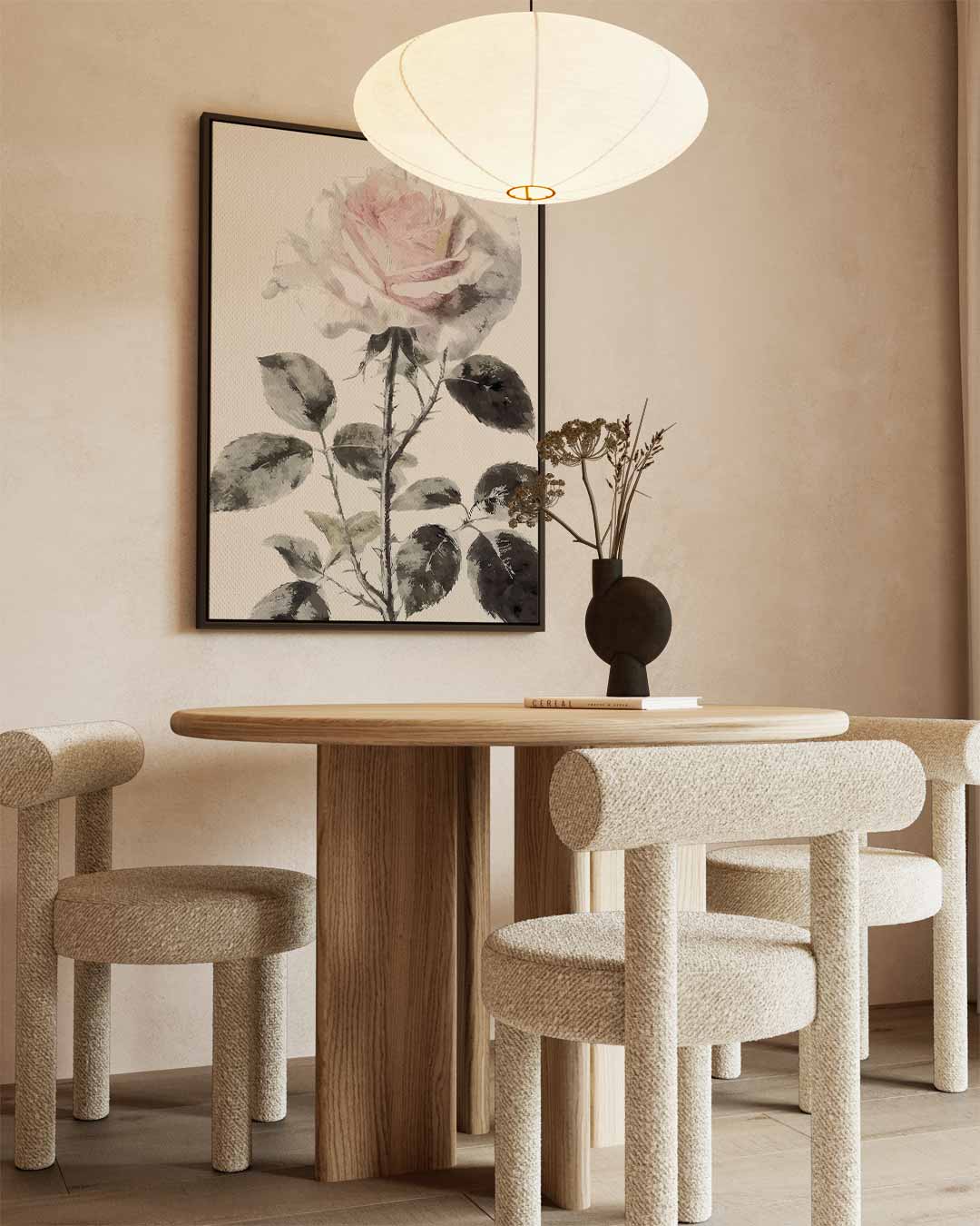 Romantische Roos op Linnen Kunstwerk-canvas-dibond-plexiglas-wanddecoratie-WallArtistic