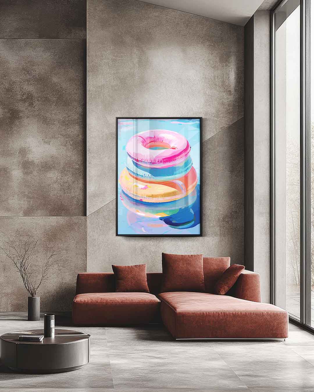 Speelse Zwembanden Kunst Kunstwerk-canvas-dibond-plexiglas-wanddecoratie-WallArtistic