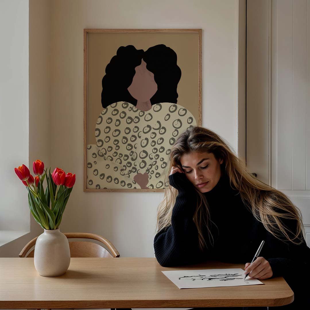Stijlvolle Abstracte Vrouwelijke Portretposter-WallArtistic