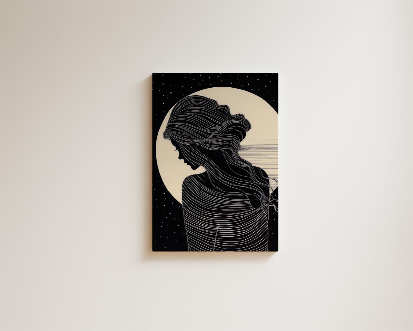 Mysterieuze Nachtsilhouette Kunstwerk-canvas-dibond-plexiglas-wanddecoratie-WallArtistic