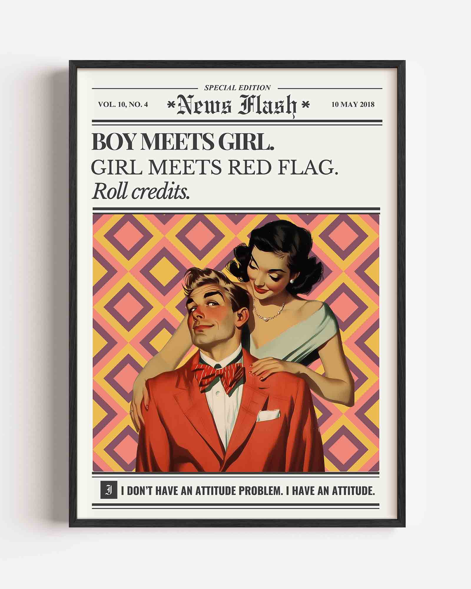 Boy meets girl retro Poster