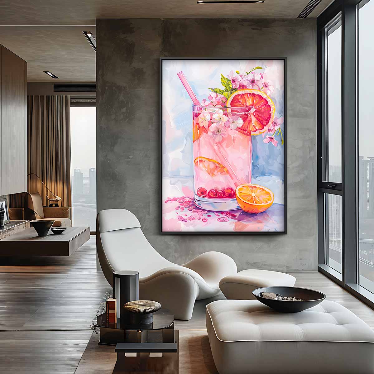 Verfrissende Citrus Illusie Kunstwerk-canvas-dibond-plexiglas-wanddecoratie-WallArtistic