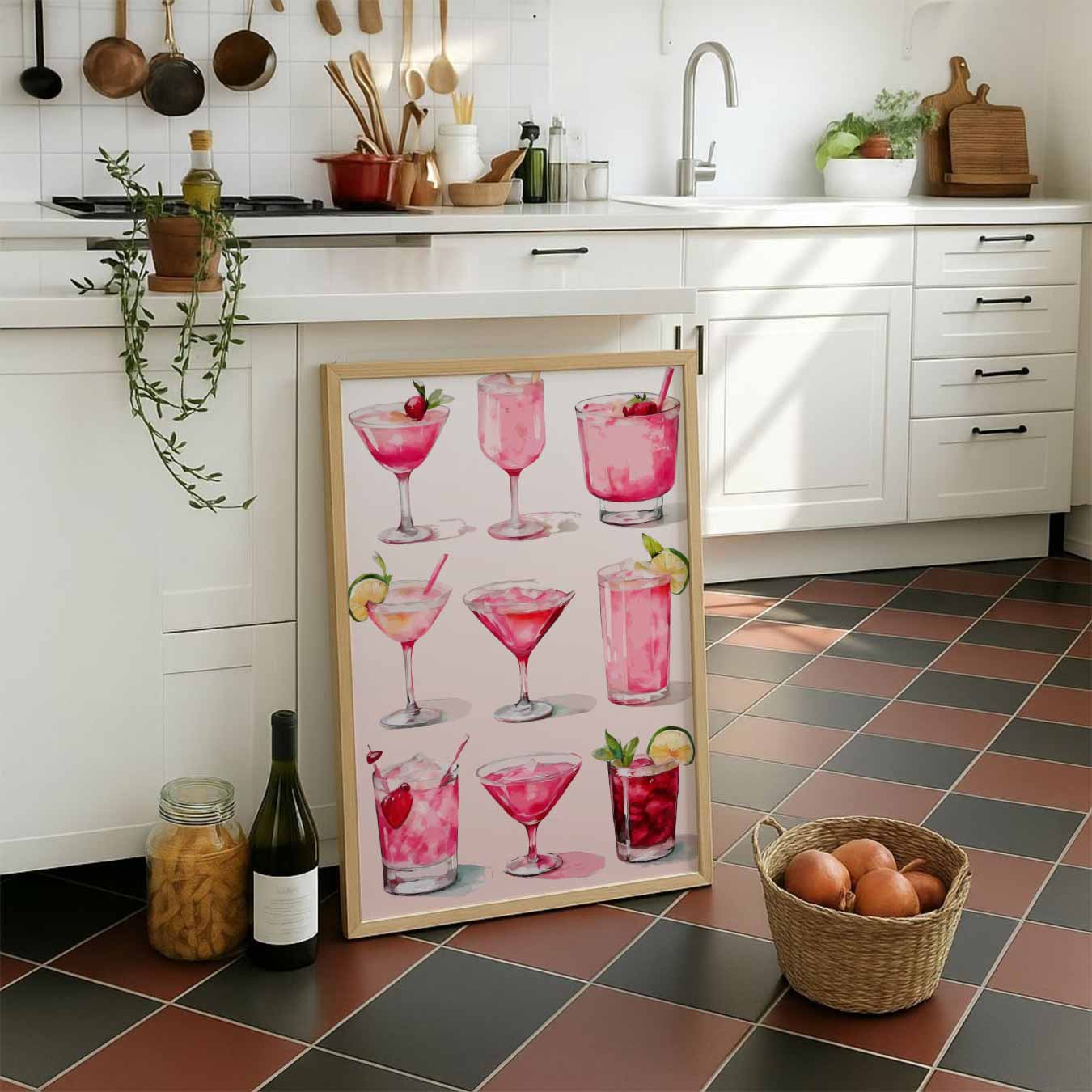 Roze Cocktail Kunstposter