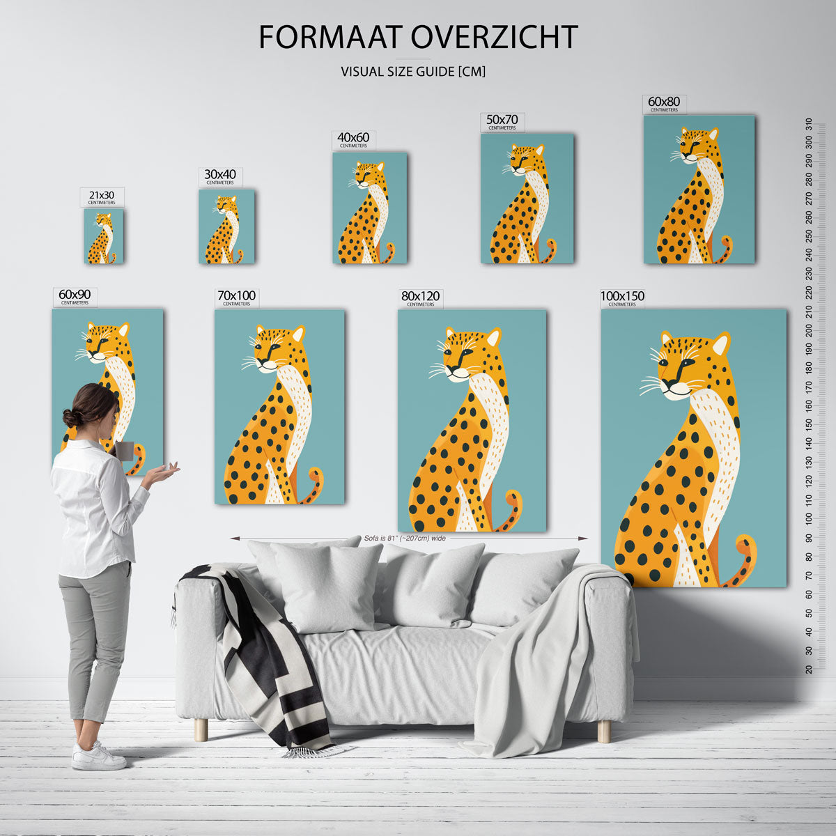 Luipaard illustratie Poster