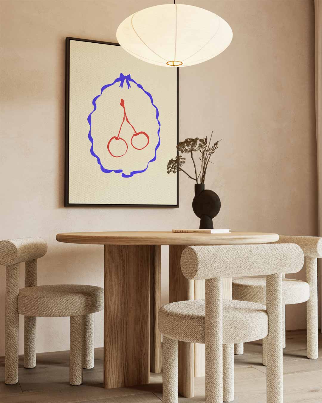 Speelse Kersen Kunstwerk-canvas-dibond-plexiglas-wanddecoratie-WallArtistic