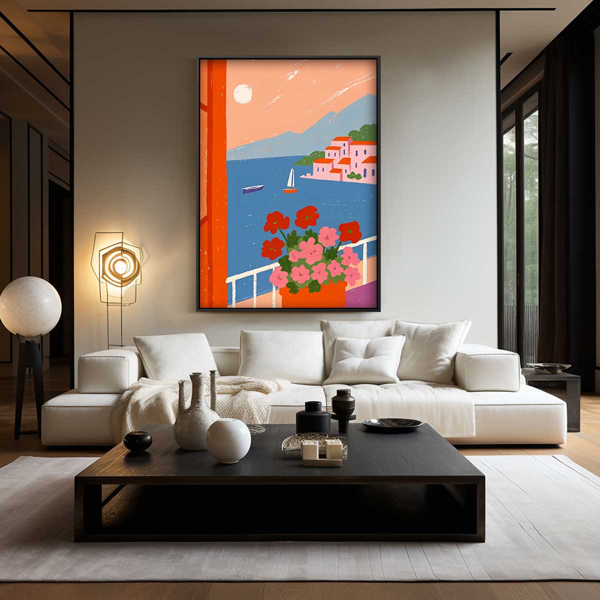 Uitzicht op Bloemrijke Haven Kunstwerk-canvas-dibond-plexiglas-wanddecoratie-WallArtistic