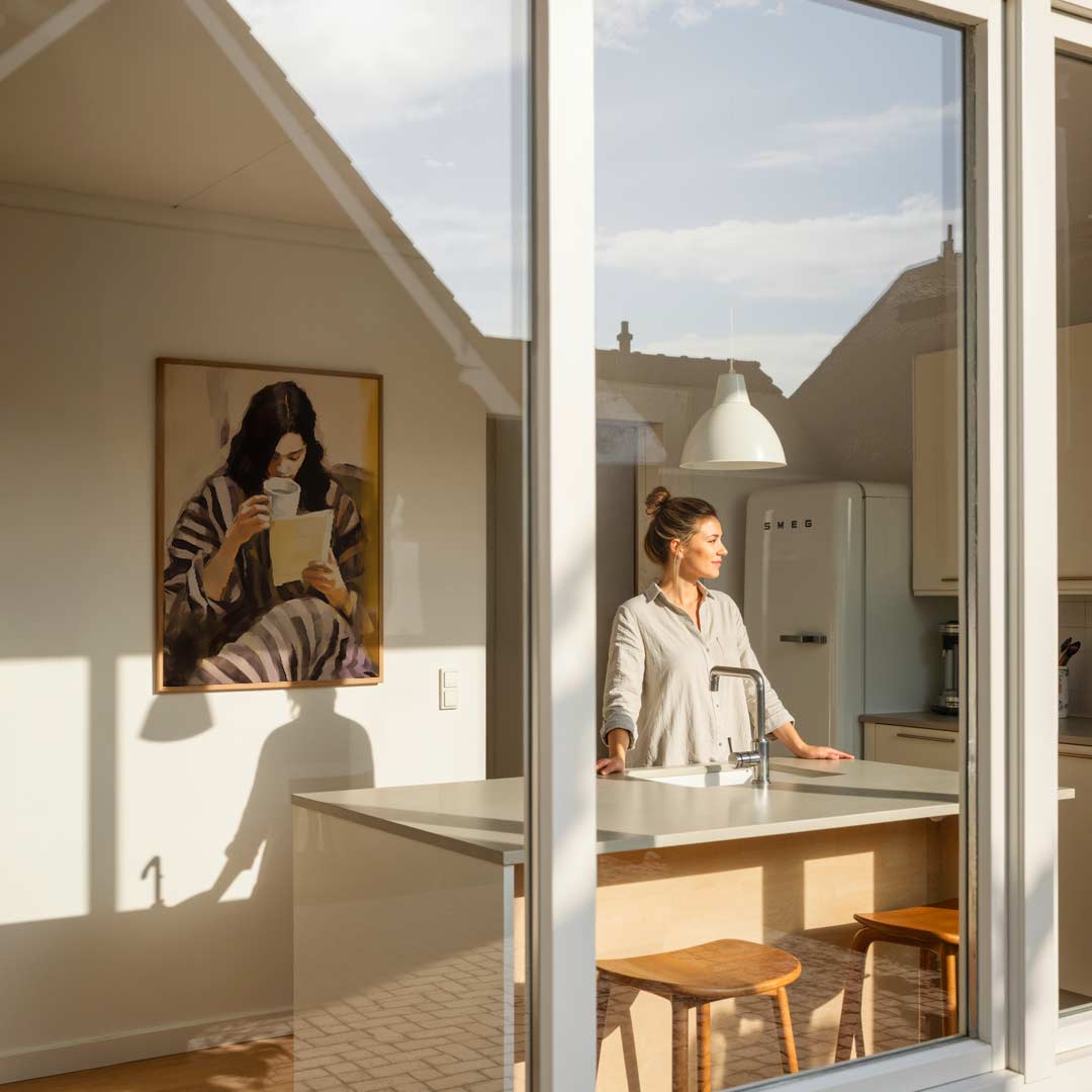 Rustmoment met Koffie en Boek Poster-WallArtistic