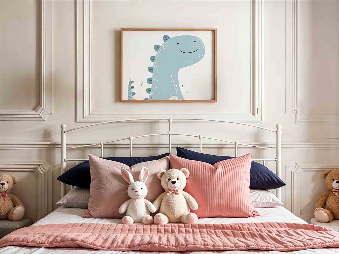 Blauwe dinosaurus Poster