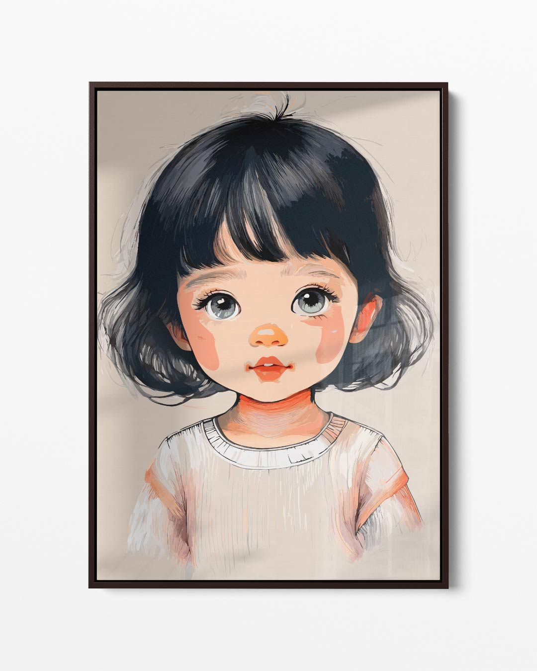 Schattig Kinderportret in Zachte Kleuren Kunstwerk-canvas-dibond-plexiglas-wanddecoratie-WallArtistic